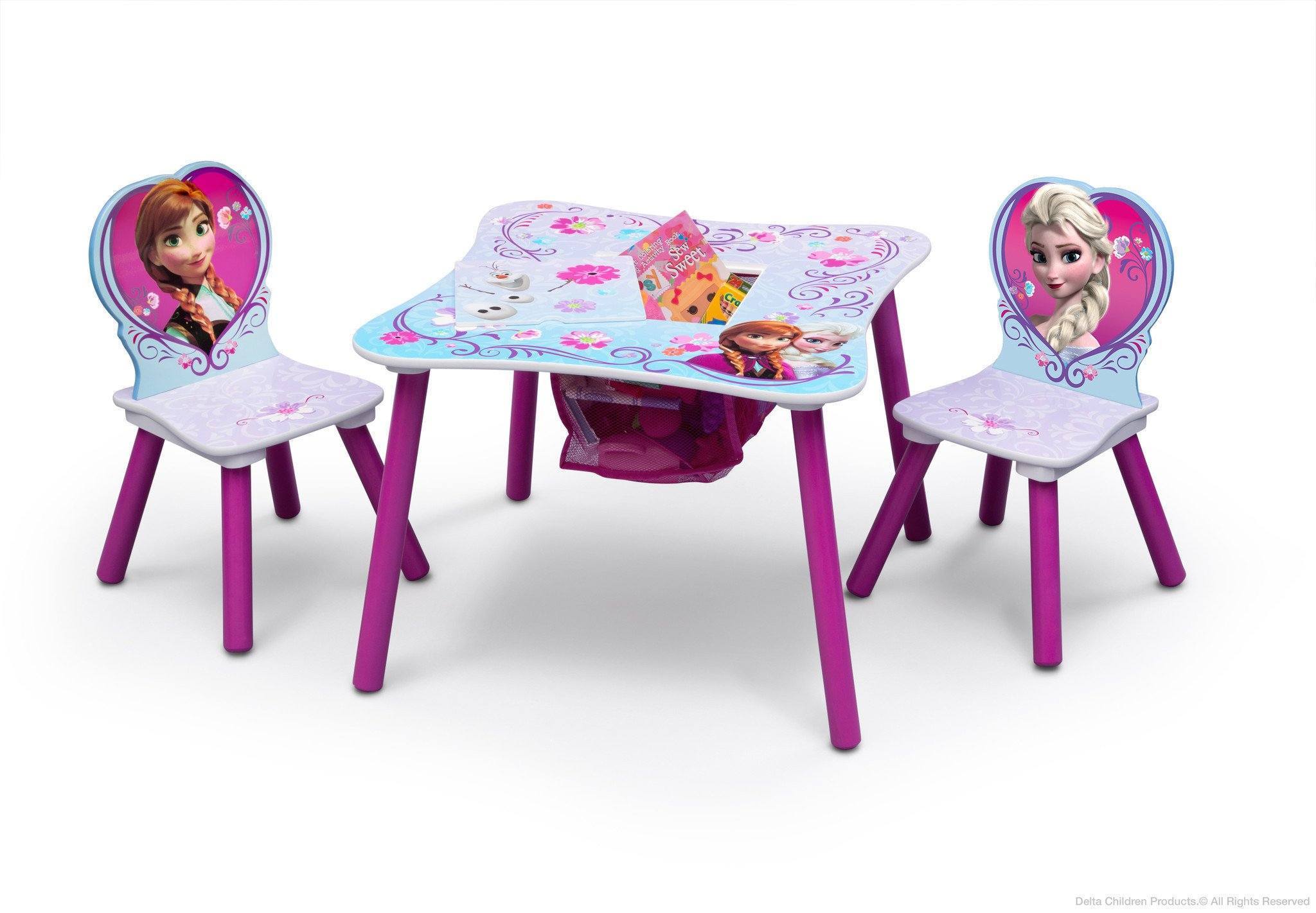 Frozen Themed Kids Table and Chair Set with Storage - Perfect for Playroom, Birthday Parties, and Indoor Playtime