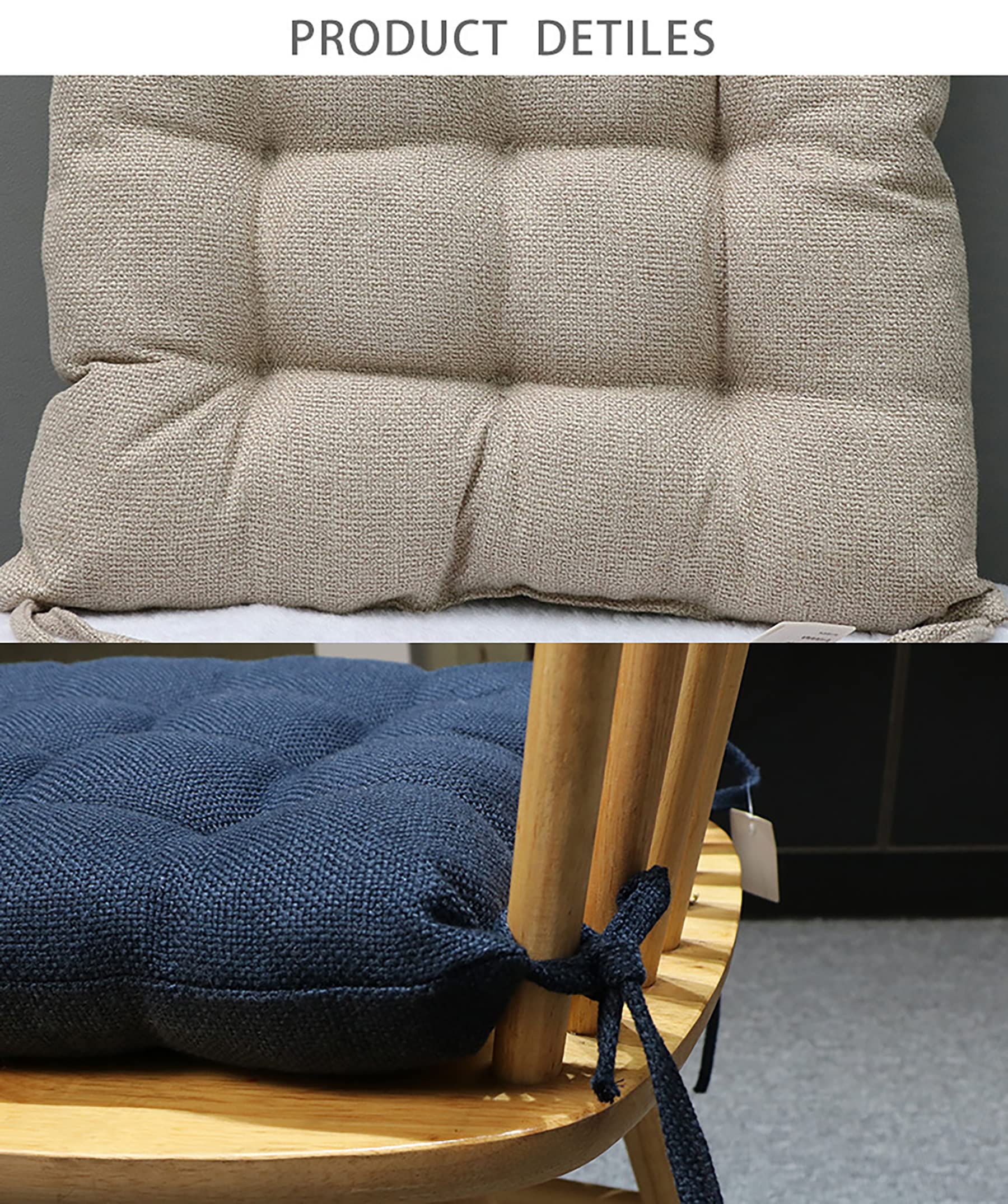 6-Piece Navy Blue Dining Chair Cushions Set - Comfortable Seat Pads for Kitchen, Office & Sofa Chairs - Home Decor & Ergonomic Support for Long Sitting