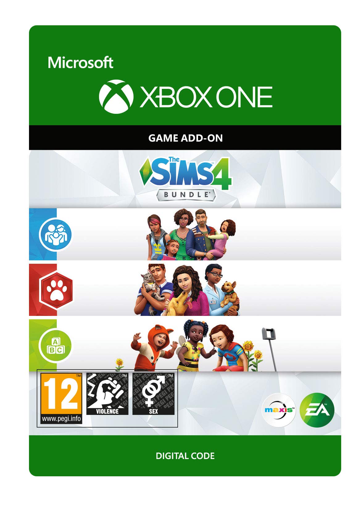 The Sims 4 Expansion Bundle: Cats & Dogs, Parenthood & Toddler Stuff DLC - Xbox One Digital Download Code | Perfect for Pet Lovers & Family Simulation Gamers