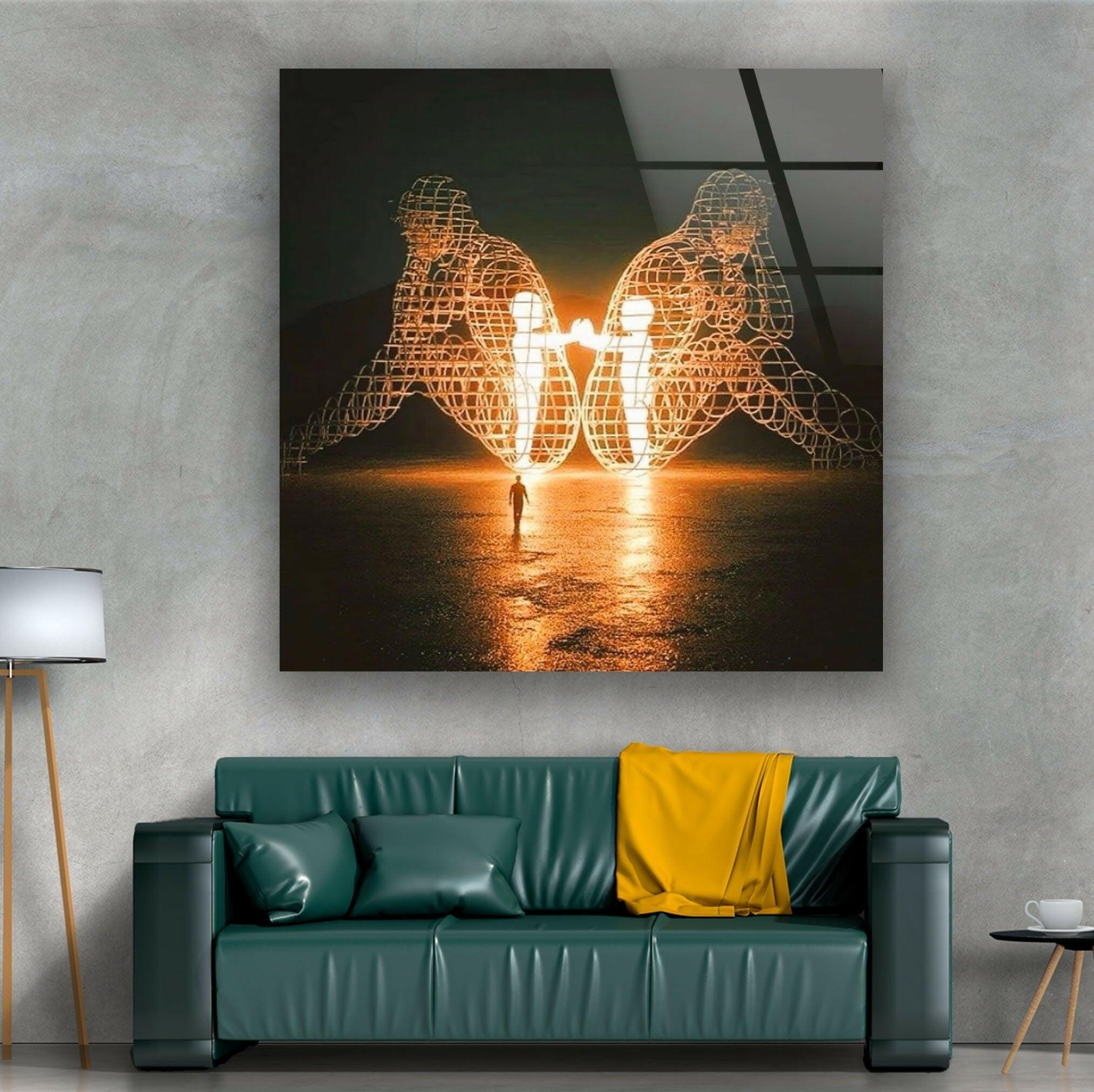 Alexander Milov Love Sculpture - Elegant Glass Wall Art for Home & Office Decor | Perfect for Living Room, Bedroom, or Wedding Gift