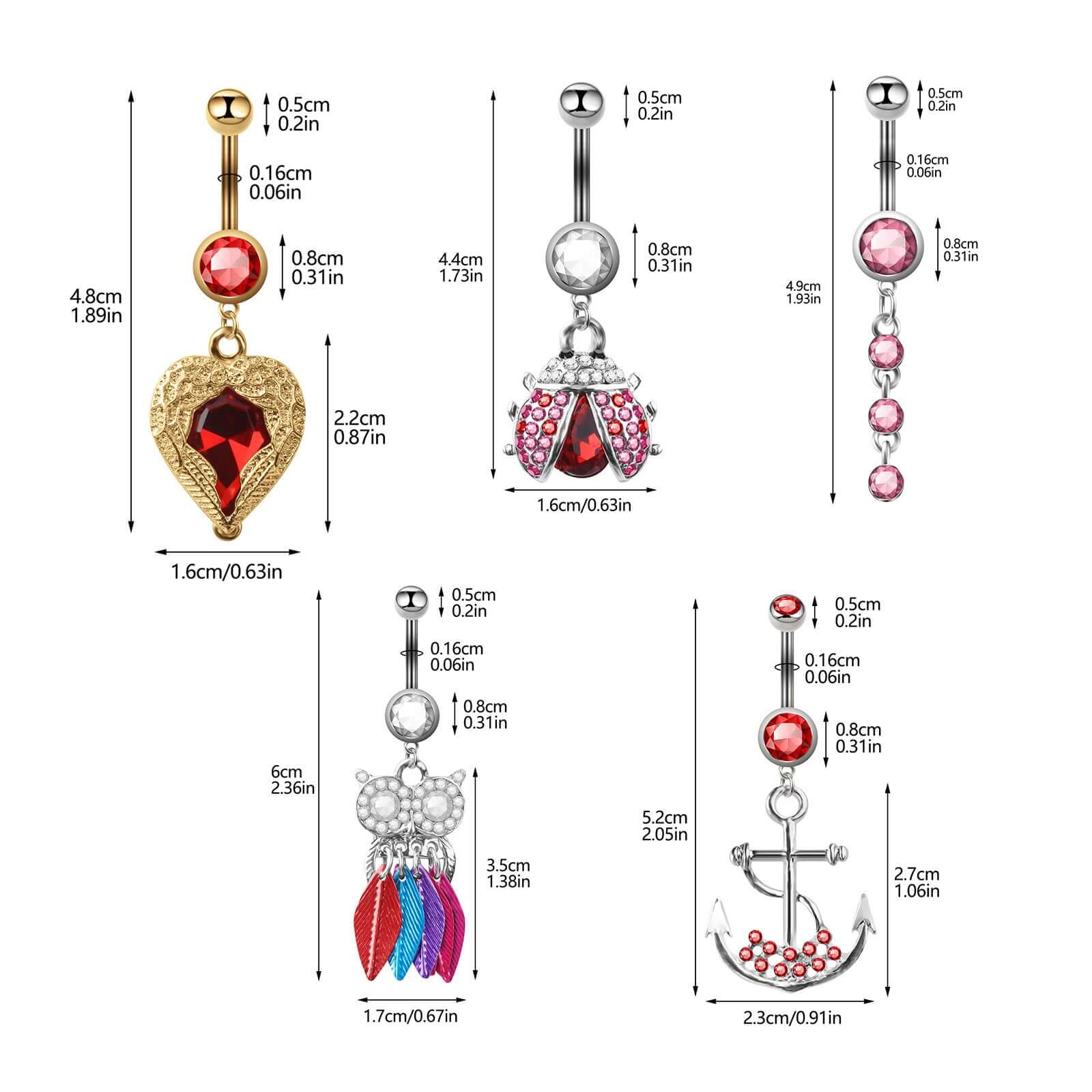 Colorful Dreamcatcher Dangle Navel Belly Rings | C455 | Stylish Body Jewelry for Women, Perfect for Parties, Festivals & Everyday Wear