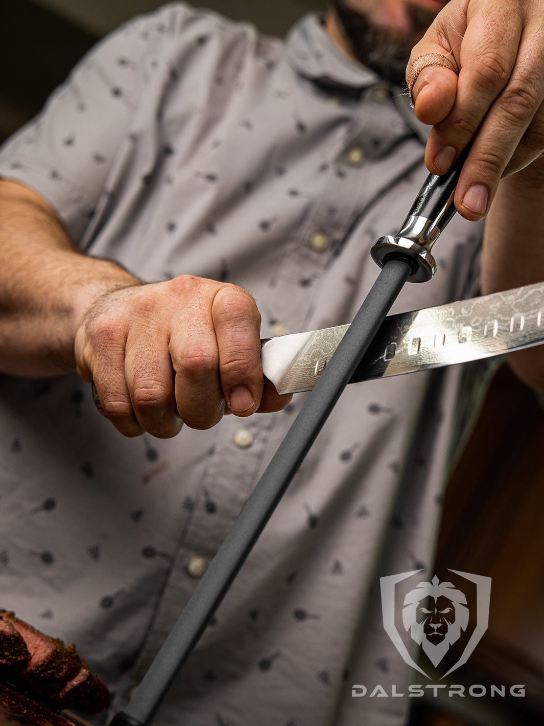Dalstrong 10-Inch Ceramic Honing Rod - Professional Knife Sharpener for Kitchen Chefs & Home Cooks | Perfect for Maintaining Razor-Sharp Edges on Chef Knives & Steak Knives | Ideal for Professional Kitchens & Home Cooking