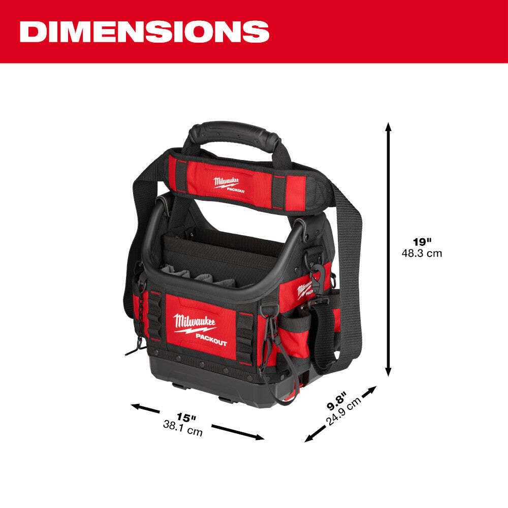 Milwaukee 48-22-8311 PACKOUT 10-Inch Structured Tote - Durable Tool Storage Organizer for Construction, DIY Projects & Job Site Organization