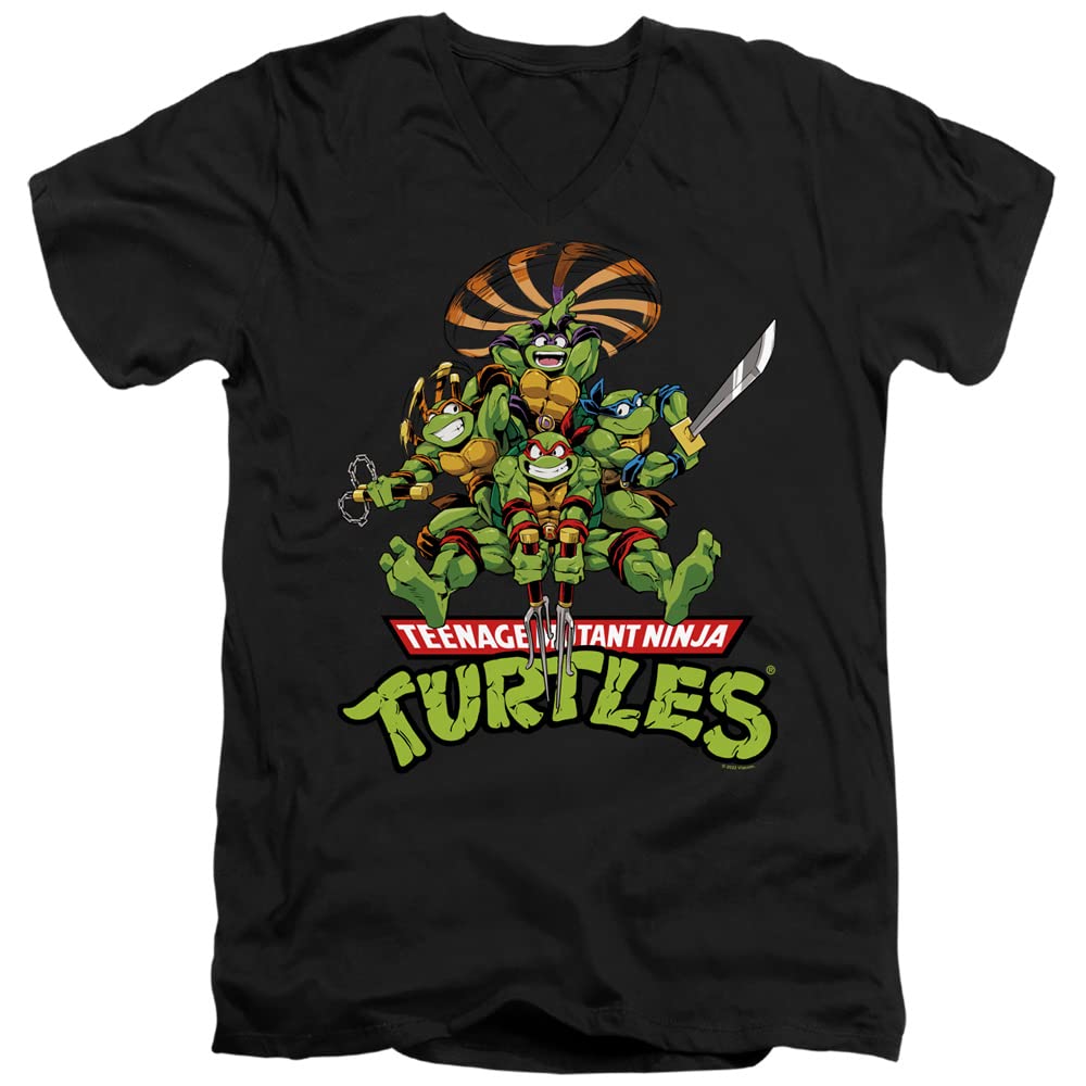 LOGOVISION TMNT Teenage Mutant Ninja Turtles Manga Graphic Unisex V-Neck T-Shirt for Adults | Casual Wear, Cosplay & Anime Fan Gift