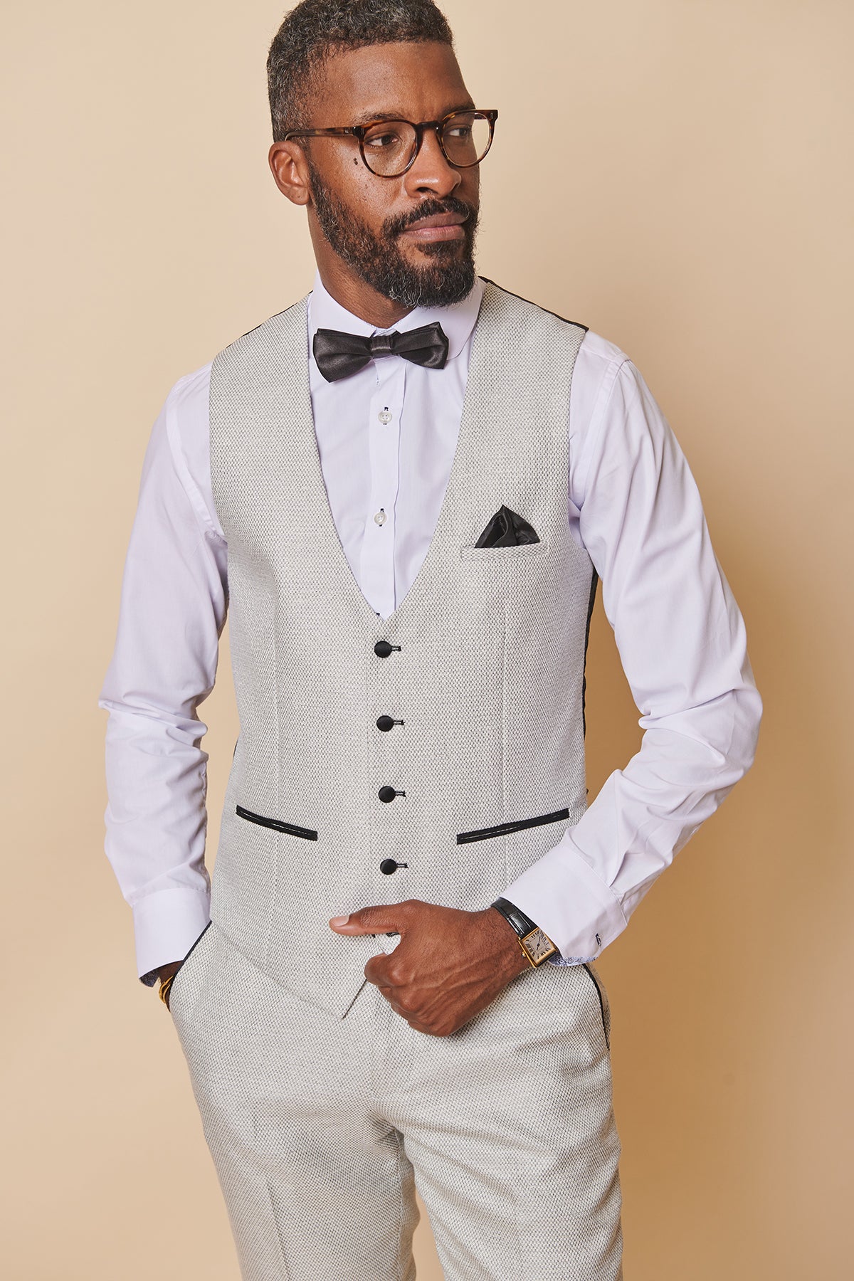 Spencer Stone Single Breasted Waistcoat for Men - Slim Fit Formal Vest for Weddings, Business & Office Wear