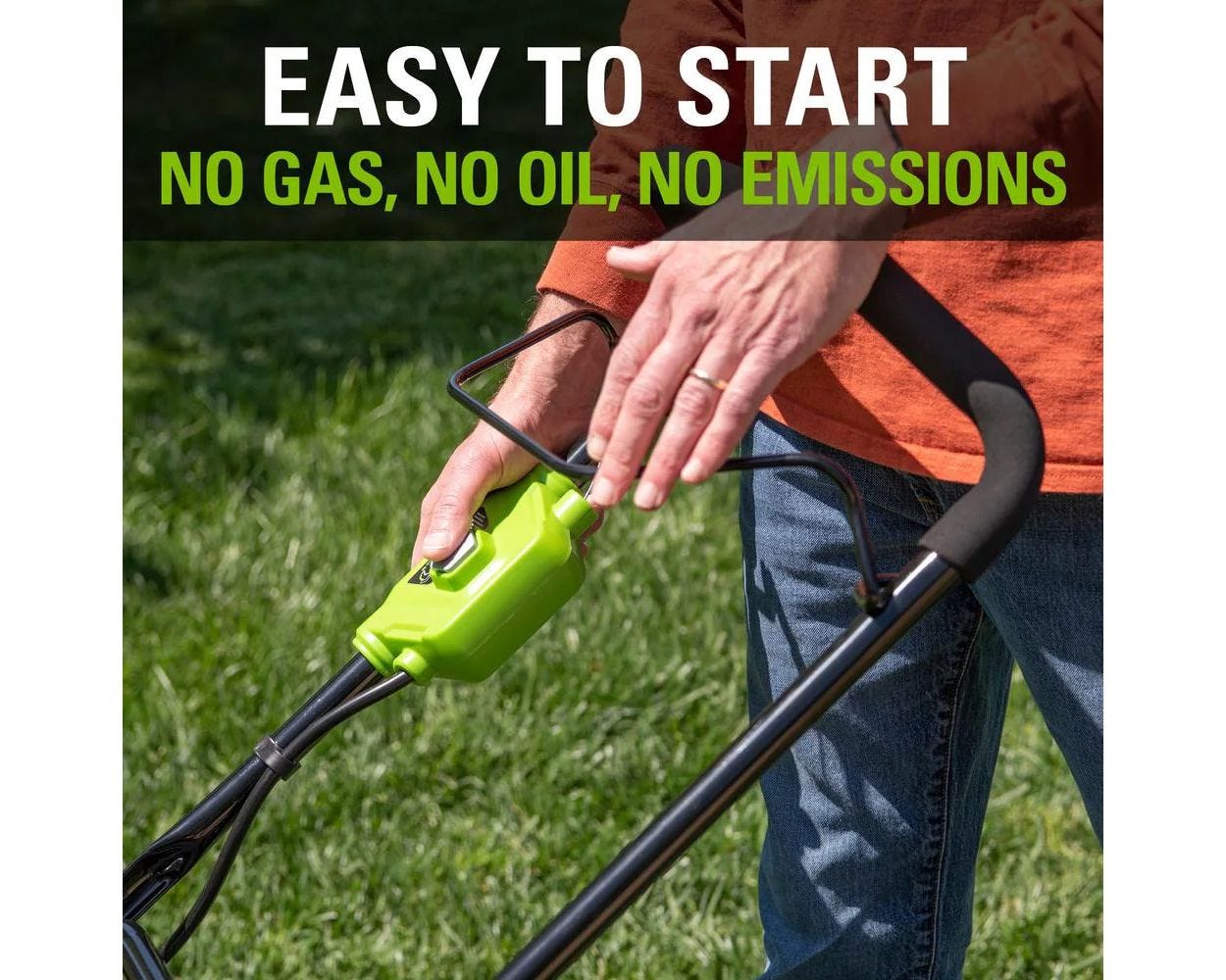 48V (2x24V) 17-Inch Cordless Battery Push Lawn Mower with FREE Drill/Driver Combo Kit - Includes (2) 4.0Ah USB Batteries & Dual Port Charger - Perfect for Medium to Large Yards and DIY Home Projects