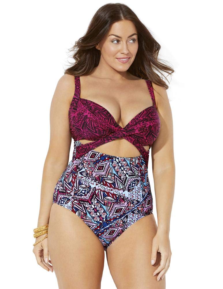 Plus Size One Piece Swimsuit for Women - Underwire Cut Out Design | Flattering Swimwear for Curvy Figures | Perfect for Beach Vacations, Pool Parties & Summer Getaways