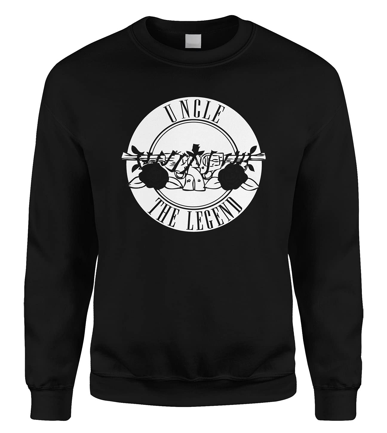 Uncle The Legend Gun and Rose Father's Day Crewneck Sweatshirt - Vintage Graphic Pullover for Men - Perfect Gift for Dad, Birthday & Holidays - Casual Wear & Family Gatherings