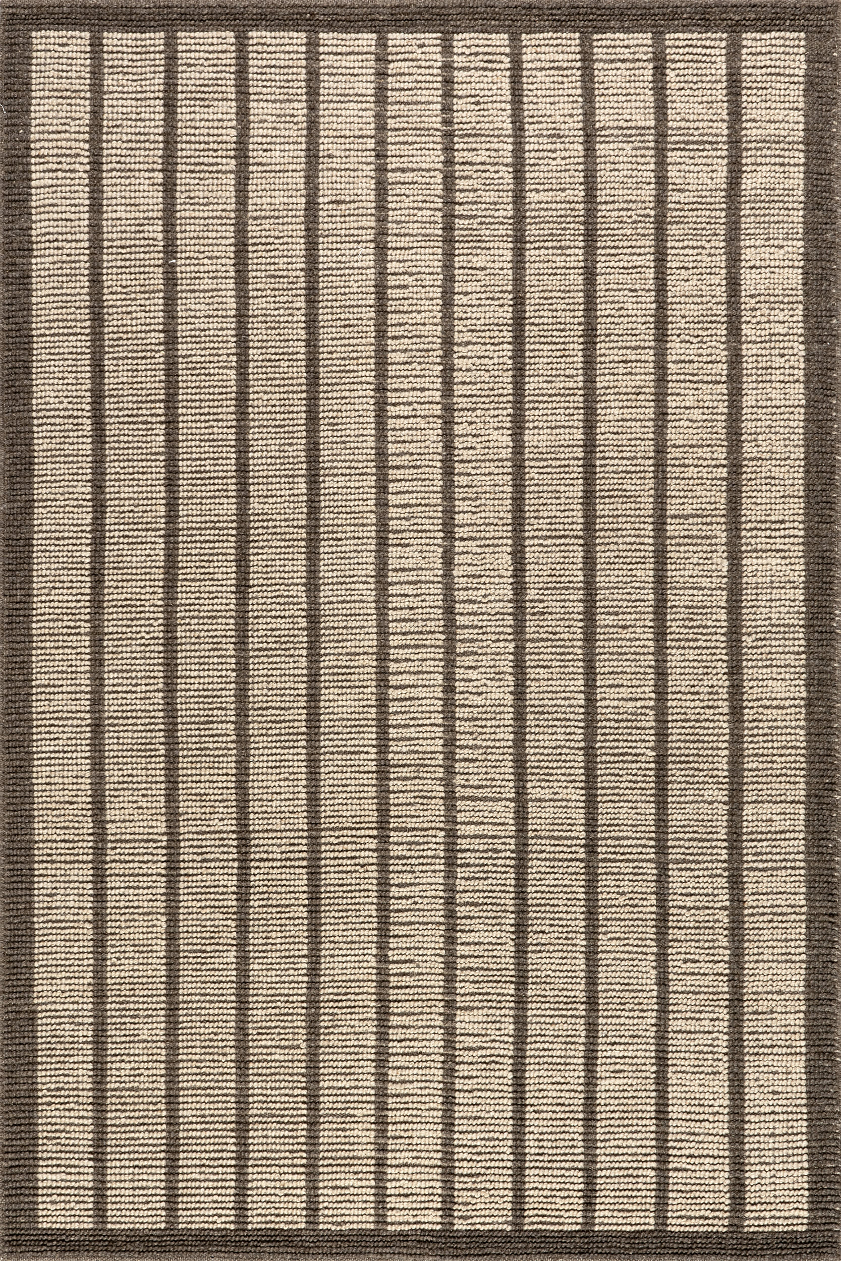 Eva Block Stripe Wool Blend Rug - Soft Brown Area Rug for Living Room, Bedroom & Home Decor | Cozy & Stylish Floor Mat