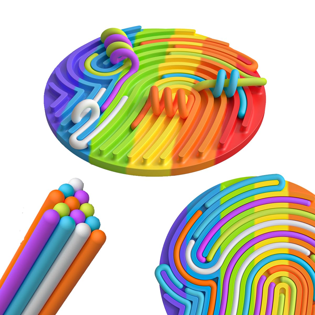 Sensory Fidget Ball Toys for Stress Relief & Anxiety - ADHD Autism Sensory Toys for Kids & Adults - Travel Essential for Airplane & Office Use - Calming Sensory Activity Board Ball for Focus & Relaxation