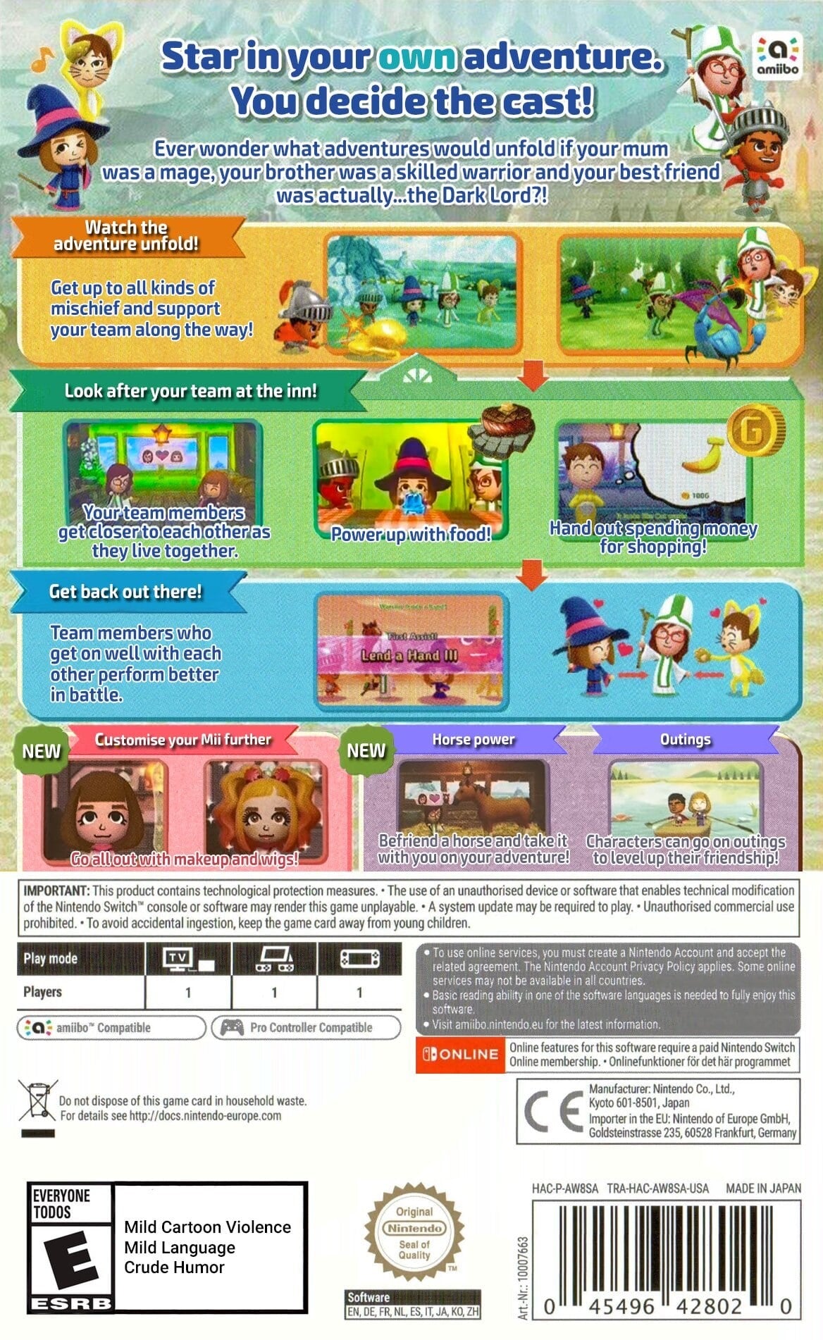 Used Miitopia Nintendo Switch Game - Fun RPG Adventure for Kids & Adults - Perfect for Family Game Nights & Travel Entertainment