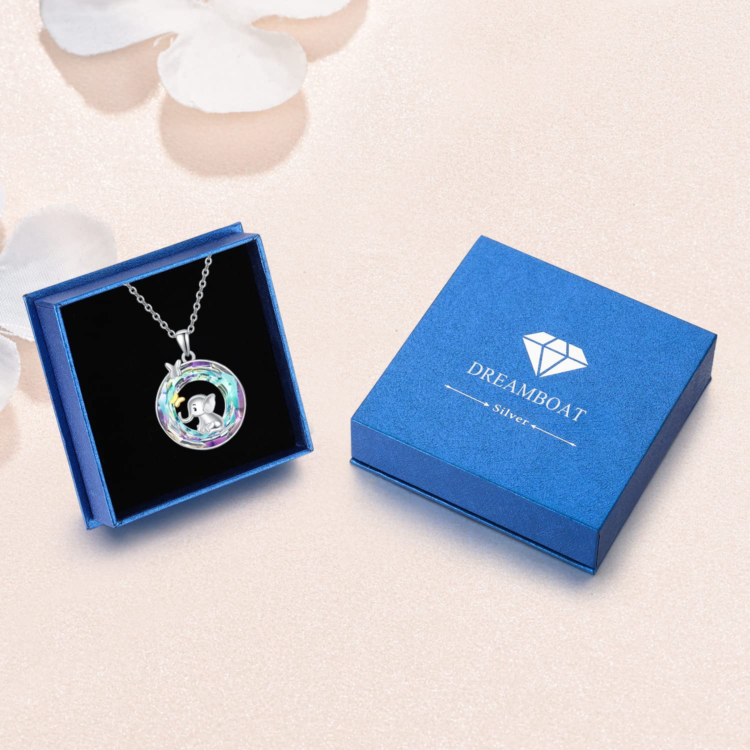 Sterling Silver Elephant Necklace for Women - Cute Animal Jewelry with Crystal Pendant, Lucky Elephant Gift for Mom, Daughter, Sister | Perfect for Birthdays, Anniversaries & Everyday Wear