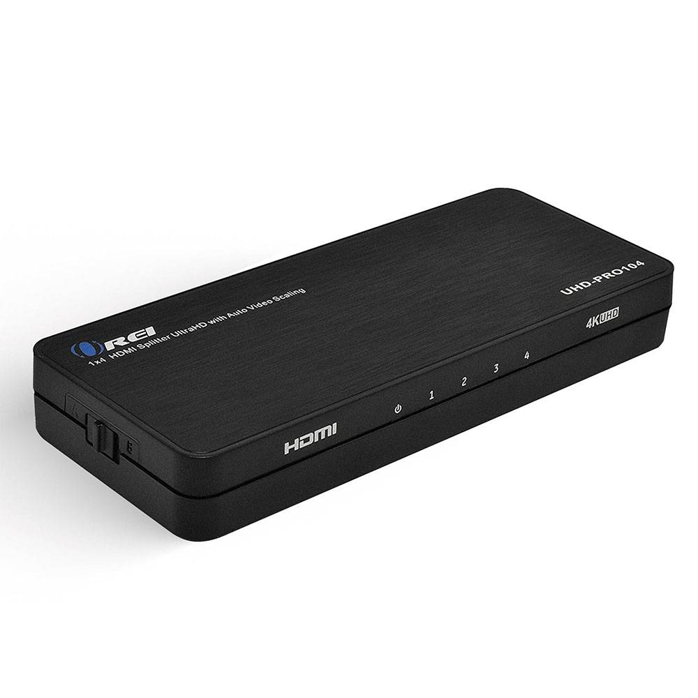 1x4 HDMI Splitter 4K Ultra HD 1 Input 4 Output with Auto Downscale & EDID - Perfect for Home Theater, Gaming & Multi-Screen Presentations (UHD PRO104)