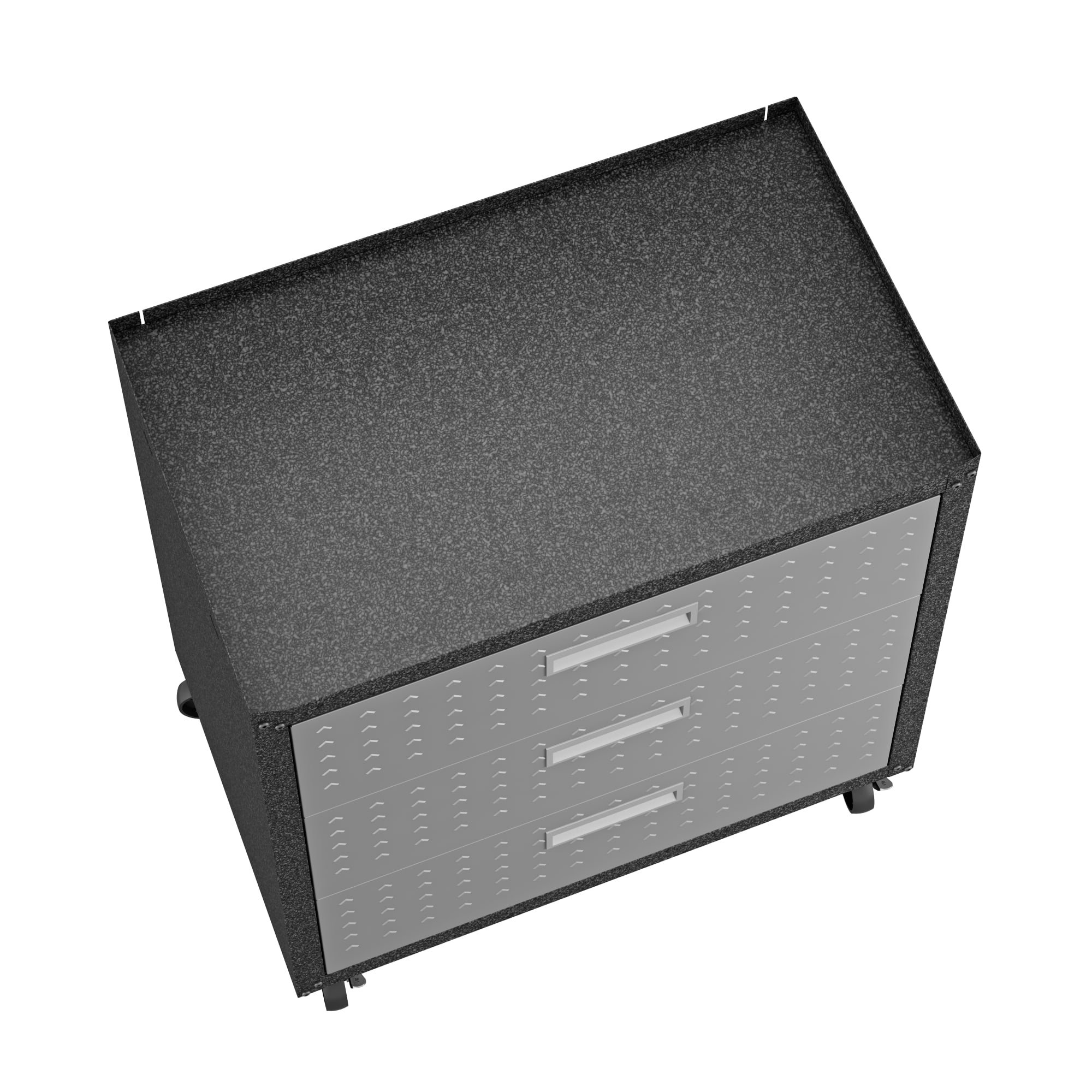 Manhattan Comfort Fortress Collection Durable Mobile Garage Chest - Heavy-Duty Storage for Tools & Supplies, Dark Charcoal Gray/Silver - Perfect for Workshop, Garage & Home Organization