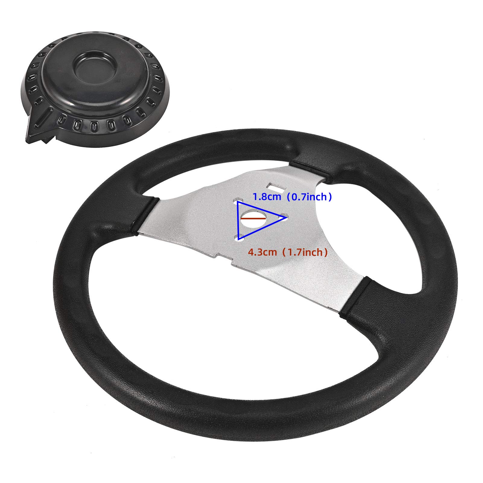 300mm Racing Steering Wheel with Cap for Taotao Go-Kart & Dune Buggy - High Performance Karting Accessory for Off-Road Racing and Track Competition