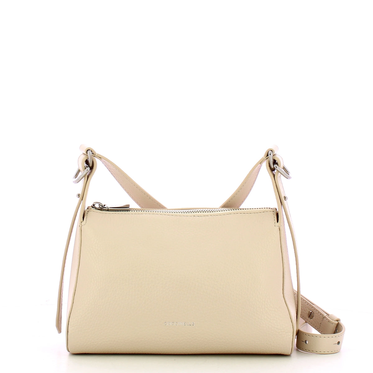 Coccinelle Bishop Labskin White Crossbody Bag - Genuine Lambskin Leather Purse for Women | Perfect for Work, Travel & Everyday Use