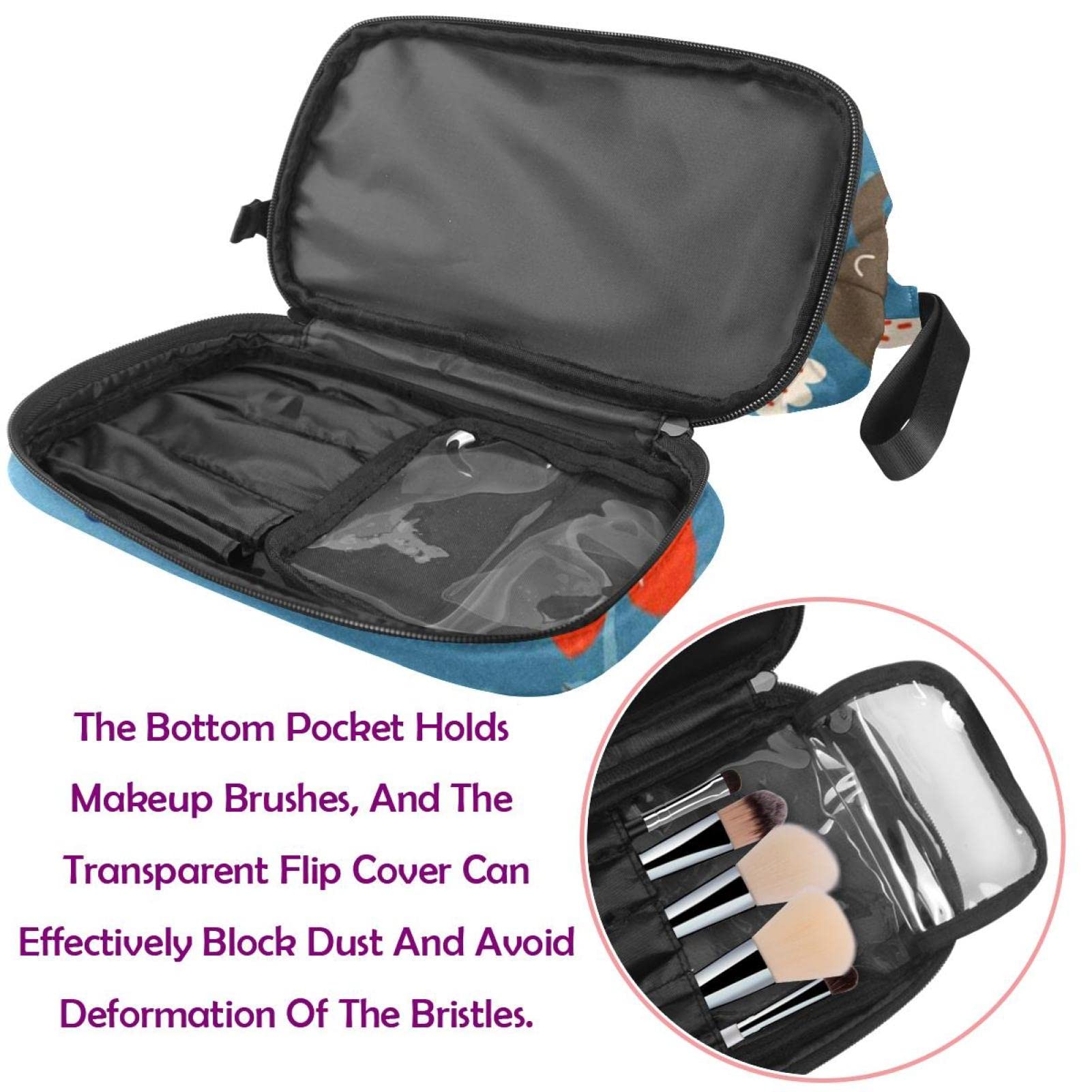 Large Travel Makeup Bag with Elephant Cartoon Design - Waterproof Cosmetic Organizer for Women, Perfect for Toiletries & Travel Essentials | Great for Vacations, Gym, and Daily Use
