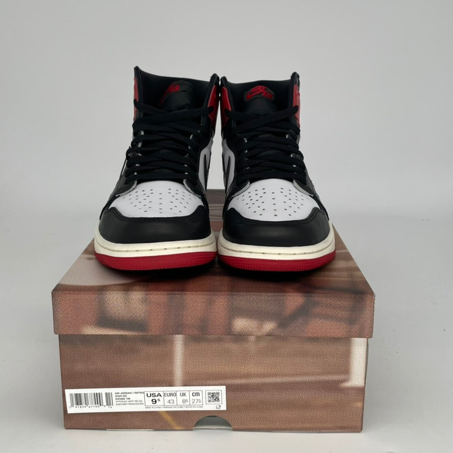AIR JORDAN 1 Black Toe Reimagined Sneakers - Men's Size 9.5/Women's Size 11 (DZ5485-106) - Retro Basketball Shoes for Streetwear & Casual Outfits