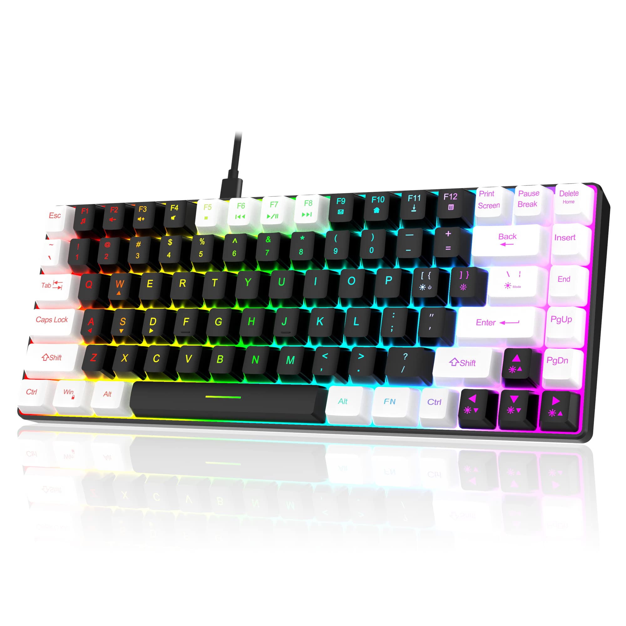 RedThunder K84 Wired Gaming Keyboard - 75% TKL RGB Mechanical for PC/MAC/PS4/PS5/XBOX - Perfect for Esports & Office Work