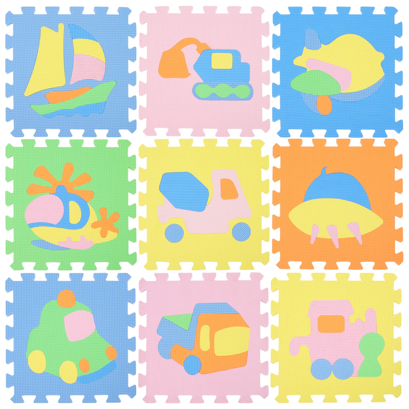 LUOZZY Transportation Play Mats for Kids - Non-Slip Floor Play Mats for Cars, Trucks & Trains - Perfect for Nursery, Playroom & Daycare Activities