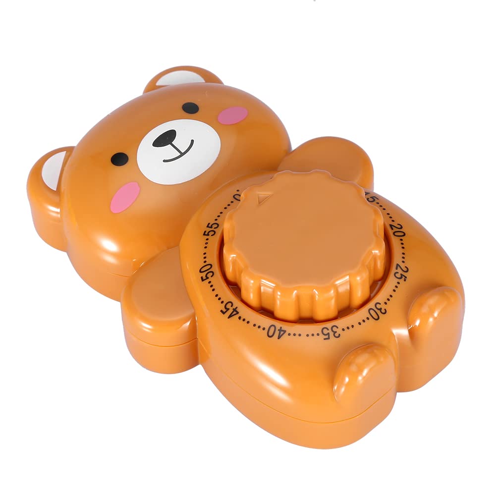 Cute Bear Mechanical Kitchen Timer - Manual Alarm for Cooking & Baking