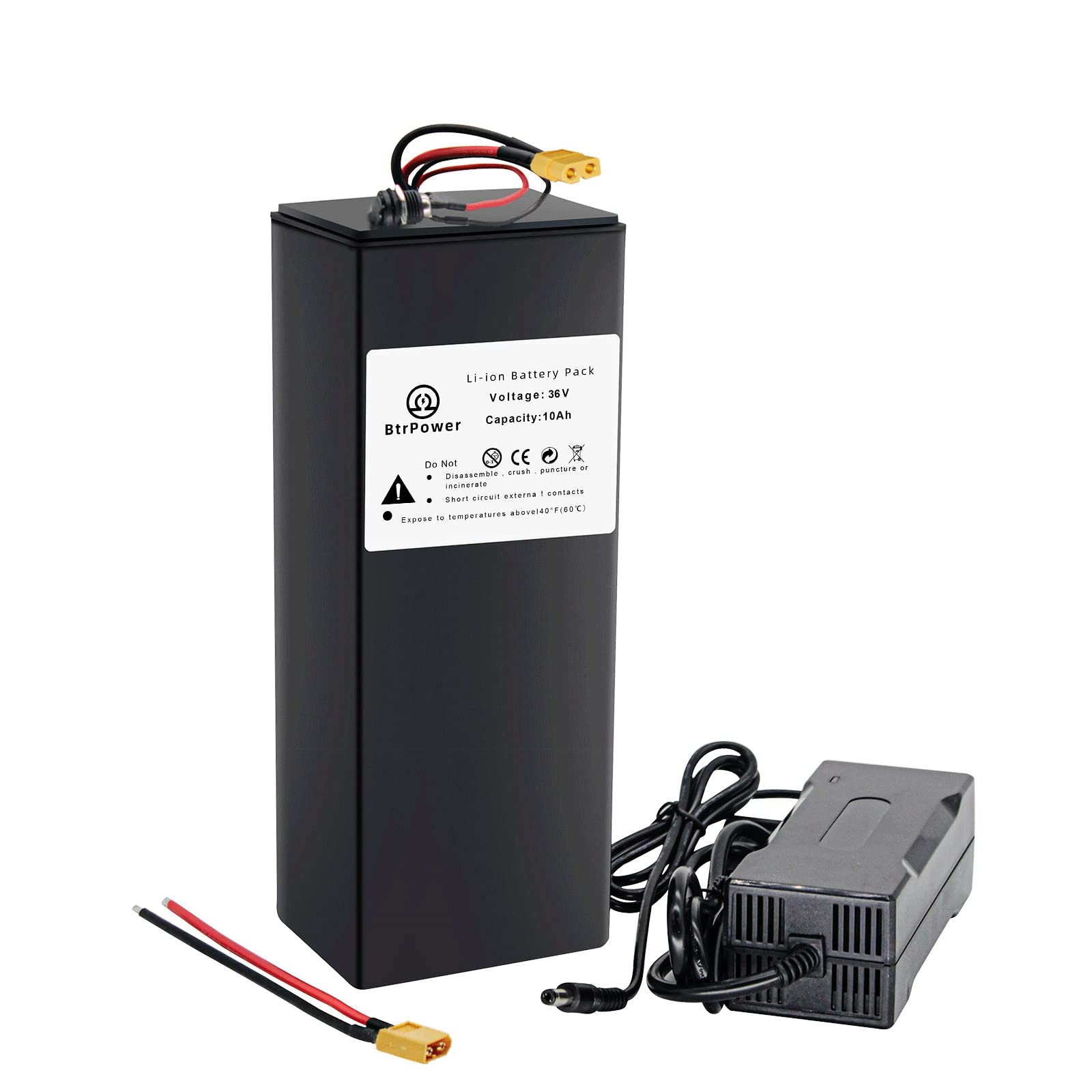 BtrPower 36V 48V 52V 60V 72V Lithium Ion Ebike Battery Pack - 10AH to 60AH with BMS & Fast Charger | Compatible with 350W-4000W Electric Bikes | Perfect for Commuting, Mountain Biking & Long-Distance Rides