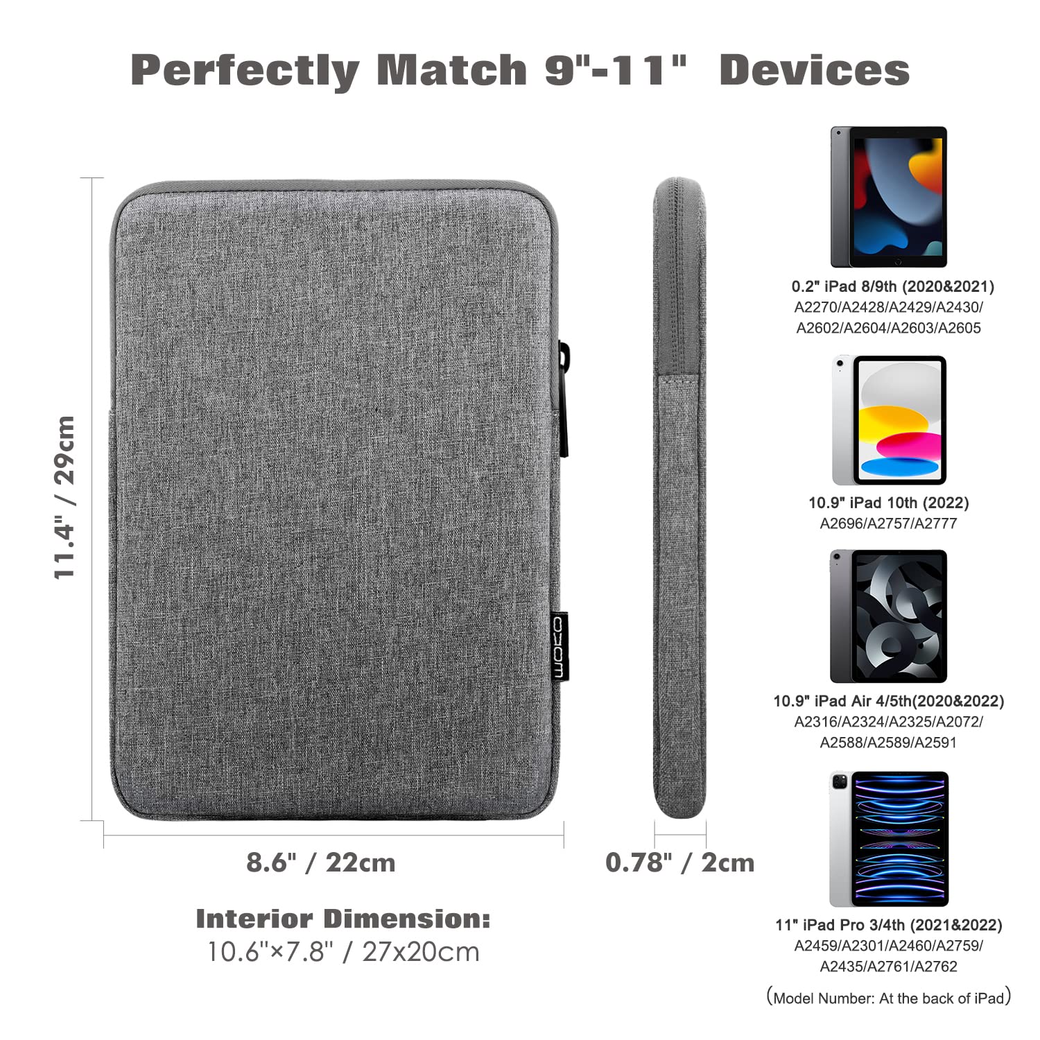 MoKo Premium Slim Lightweight Tablet Case for iPad Air M2 2024/Air 5/4 10.9