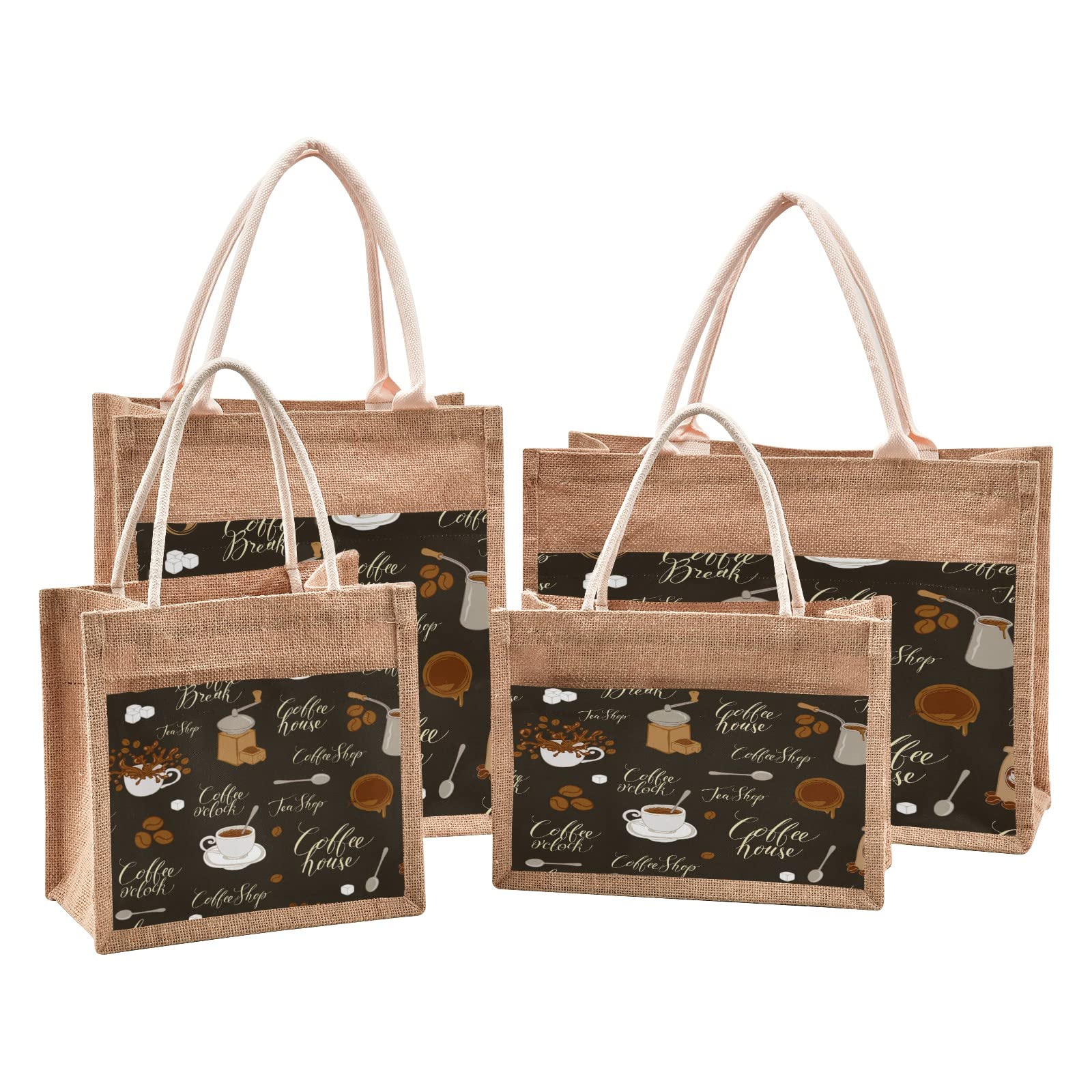 Eco-Friendly Jute Tote Bag - Waterproof Burlap Straw Grocery Shopping Bag for Coffee, Beach & Travel | Reusable & Durable for Daily Use, Market Trips & Picnics