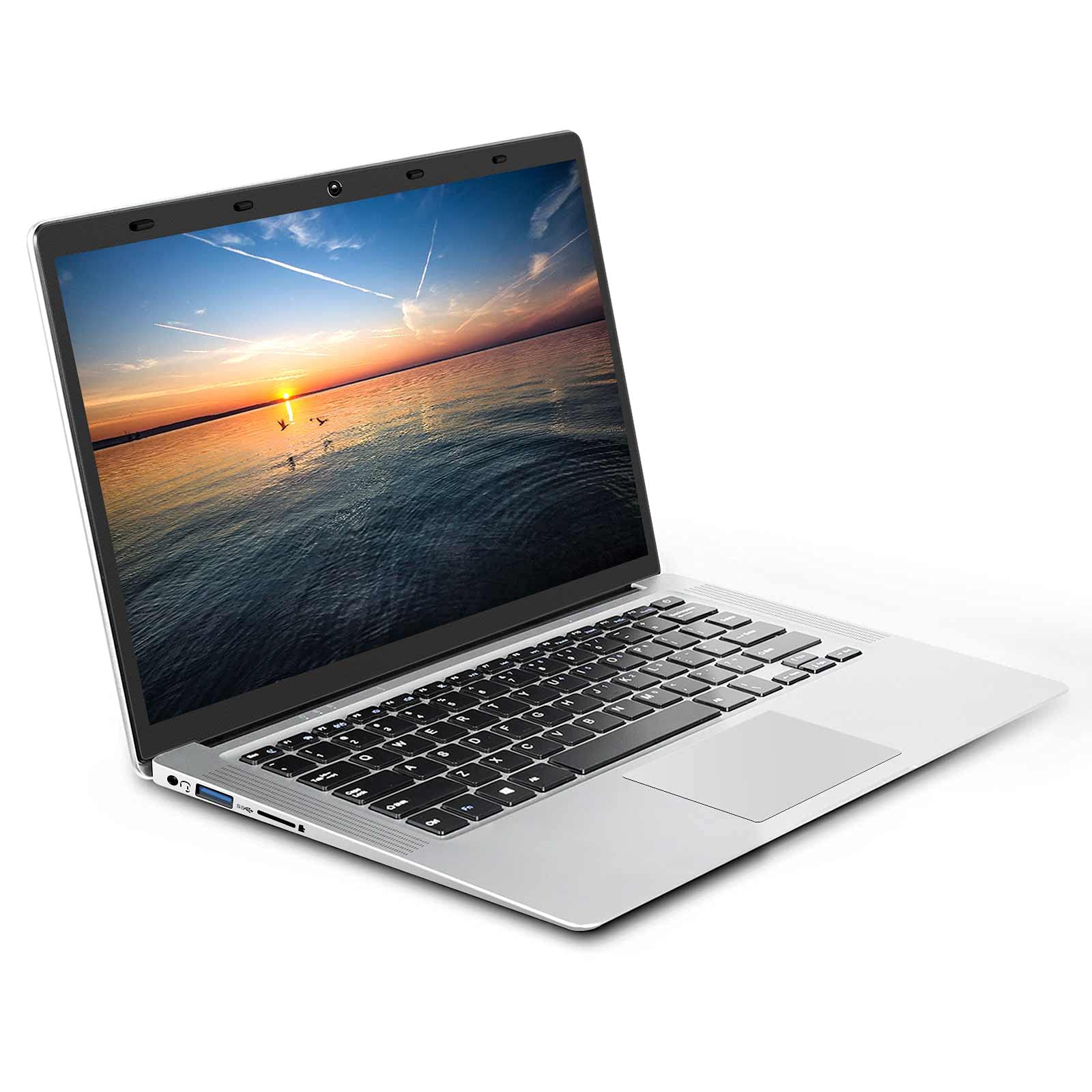 14.1 Inch FHD Laptop - 1920x1080 Windows 10 Notebook with 6GB RAM, 64GB SSD, Expandable Storage up to 1TB, WiFi, Bluetooth, HDMI, Webcam & Wireless Mouse - Perfect for Work, Study & Entertainment (Gray)
