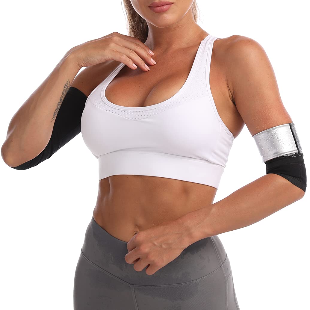 Bakerdani Arm Trimmers for Men & Women - Compression Sauna Sweat Arm Bands with Heat-Trapping Technology - Arm Sleeve Wraps for Workout, Weight Loss & Detox - Perfect for Gym, Yoga & Sauna Sessions