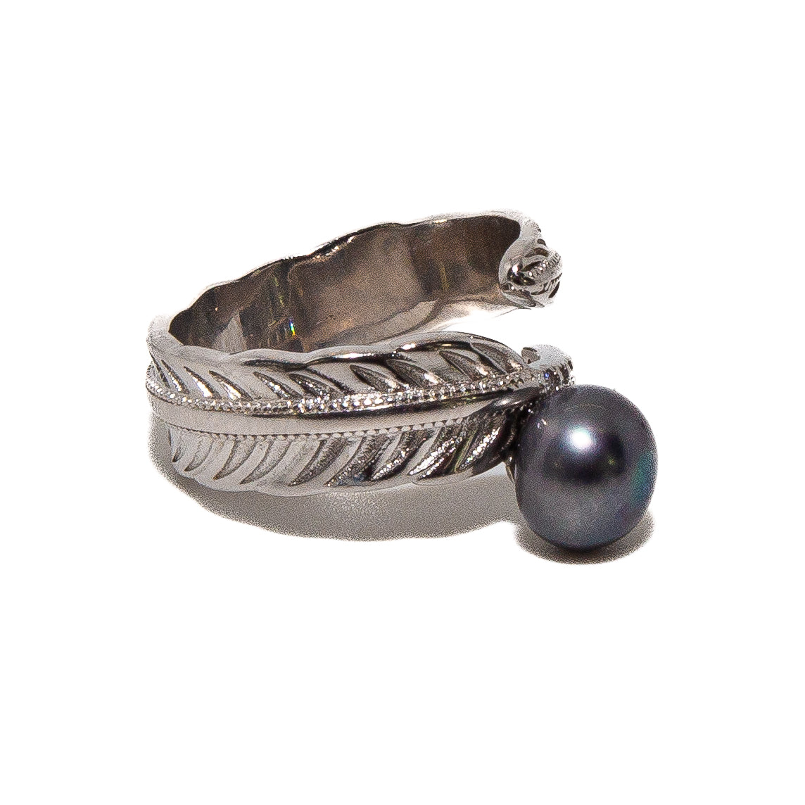 Navy Leaf Silver Ring for Women - Sterling Silver Botanical Jewelry - Elegant Nature-Inspired Ring for Everyday Wear, Gifts & Special Occasions