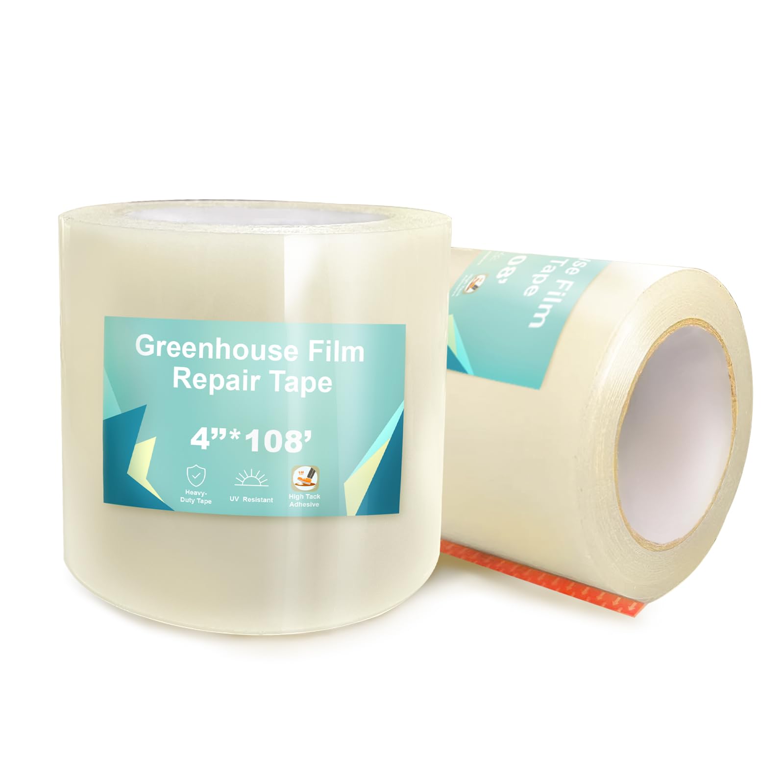 4'' x 108' Heavy Duty Greenhouse Repair Tape - 6mil Thick Waterproof & UV Resistant Plastic Sheeting Tape for Greenhouses, Tents, and Outdoor Covers - Perfect for Patching Holes, Sealing Leaks, and Extending the Life of Your Structures