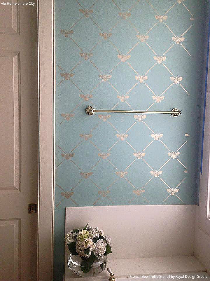 French Bee Trellis Stencil - Reusable DIY Wall Art Template for Home Decor, Garden Projects & Crafting - Perfect for Painting, Stenciling on Wood, Fabric, and Furniture