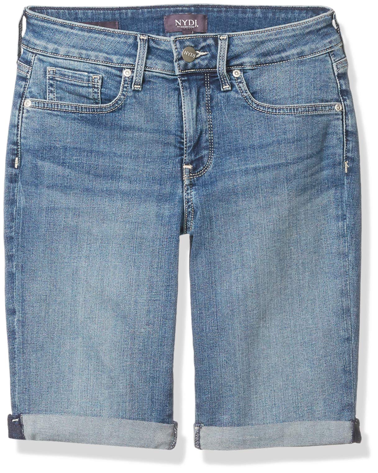 NYDJ Women's Petite Briella Jean Shorts with Roll Cuffs | Slimming High Waist Denim Shorts for Women | Perfect for Summer Outfits, Casual Wear & Beach Vacations