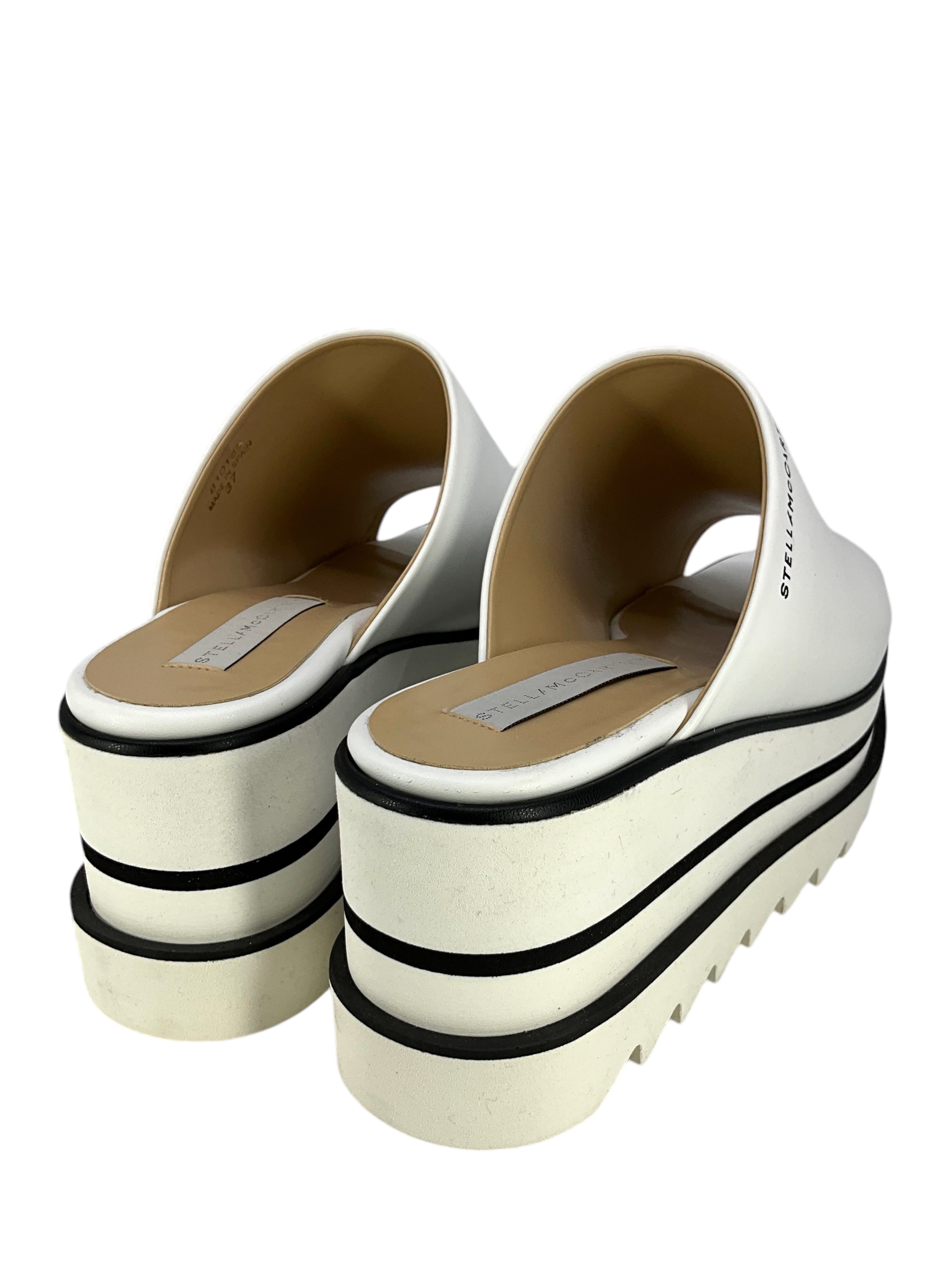 Stella McCartney Women's Elyse Logo Printed Platform Sandals - Size 7 US | Fashion Sneaker Style Comfortable Summer Shoes for Casual Wear & Street Style Outfits