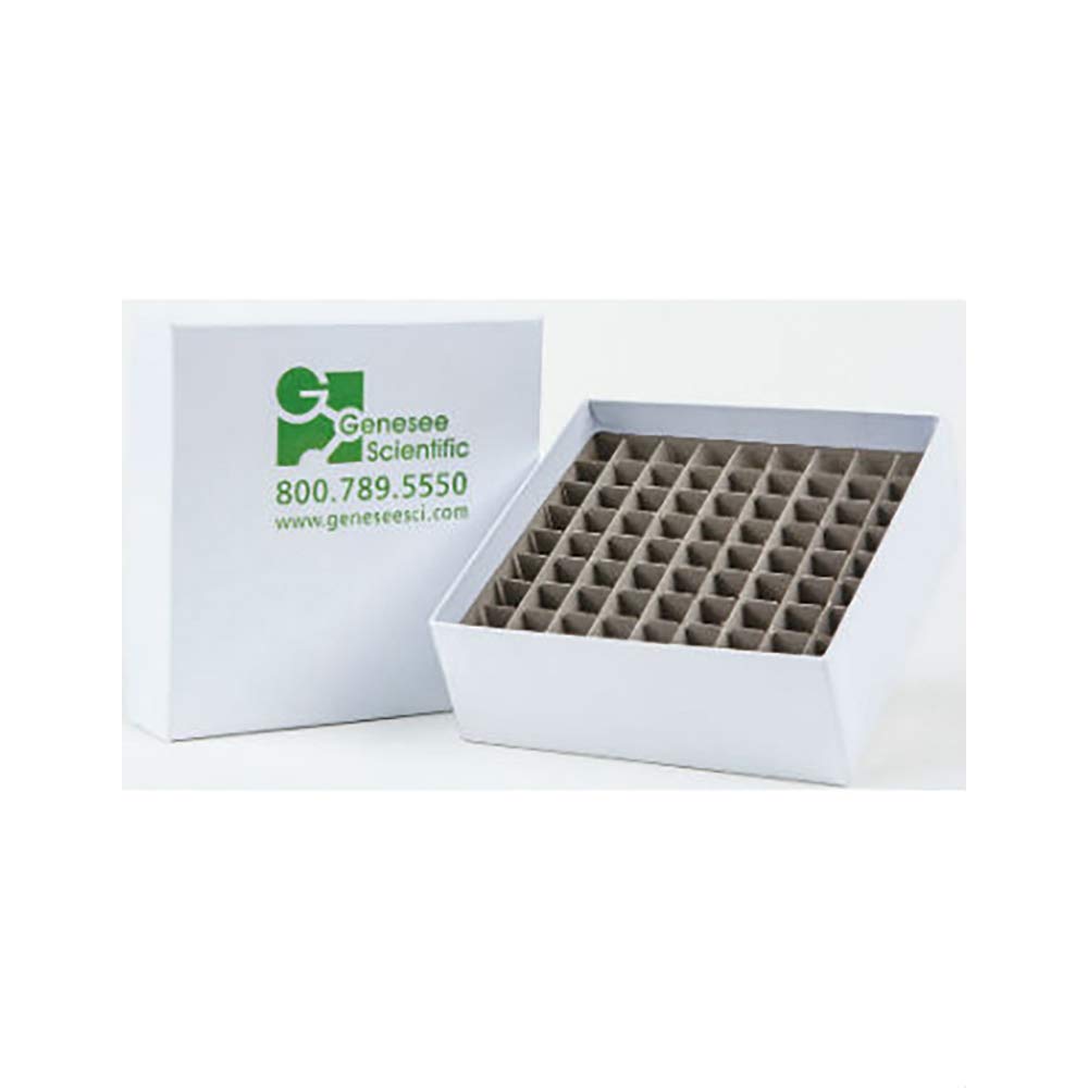 2” White Cardboard Box (50 Pcs) – Heavy-Duty Storage Containers with Waterproof Coating & 81-Slot Divider – Secure Chipboard Box for Samples, Test Tubes & Small Items – Ideal for Lab, Office & Home Organization