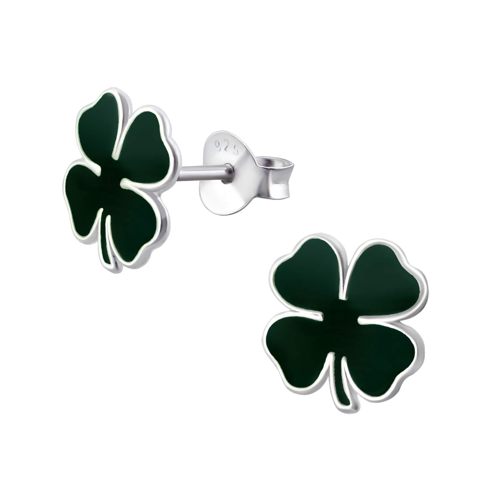 925 Sterling Silver Four Leaf Clover Stud Earrings for Girls - Lucky Green Irish Jewelry Gift for Teens, Women | Perfect for St. Patrick's Day, Birthdays & Everyday Wear