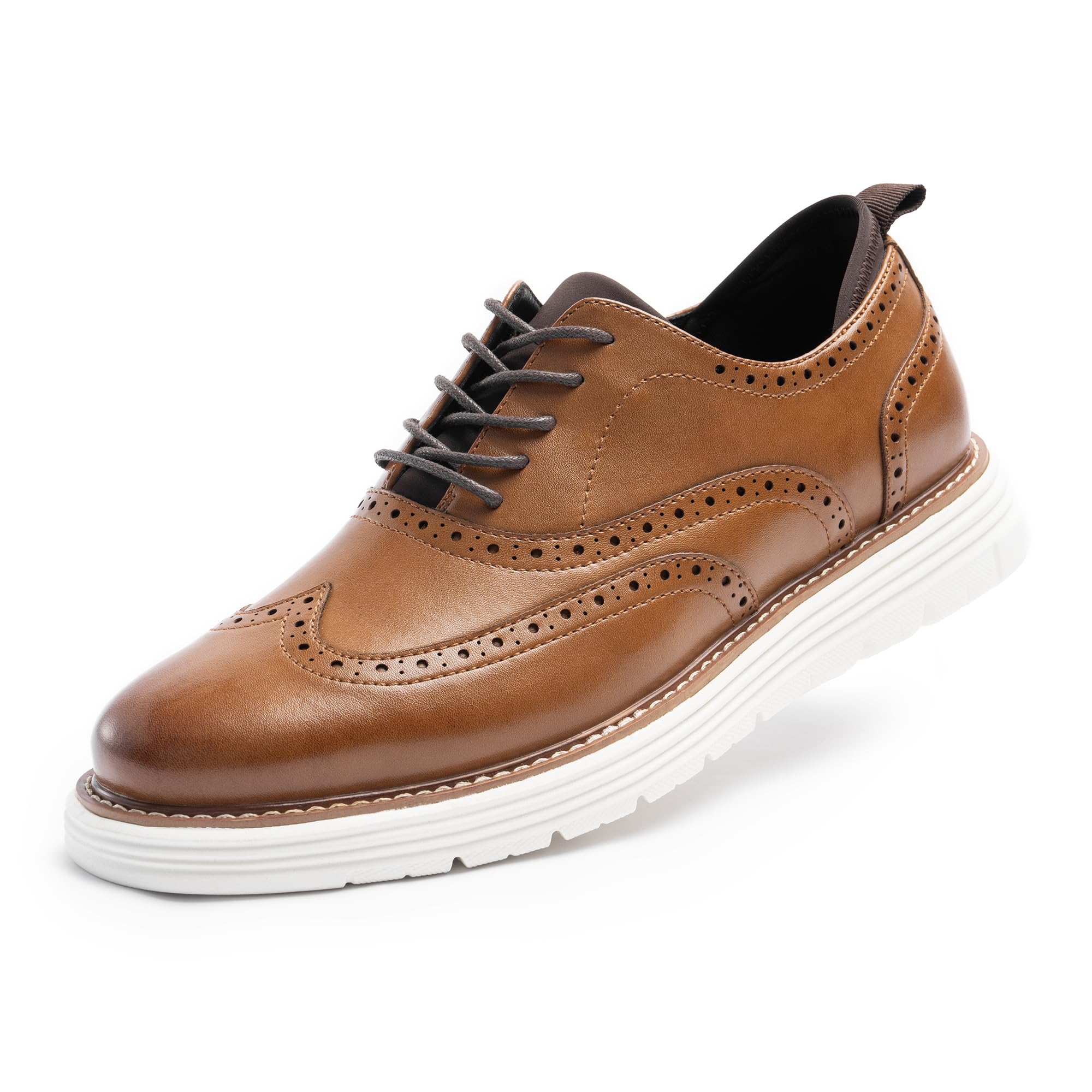 Men's Dress Shoes - Sporty Oxfords & Comfortable Brogue Wingtip Business Casual Sneakers with Non-Slip Rubber EVA Outsole | Perfect for Office, Weddings & Formal Events