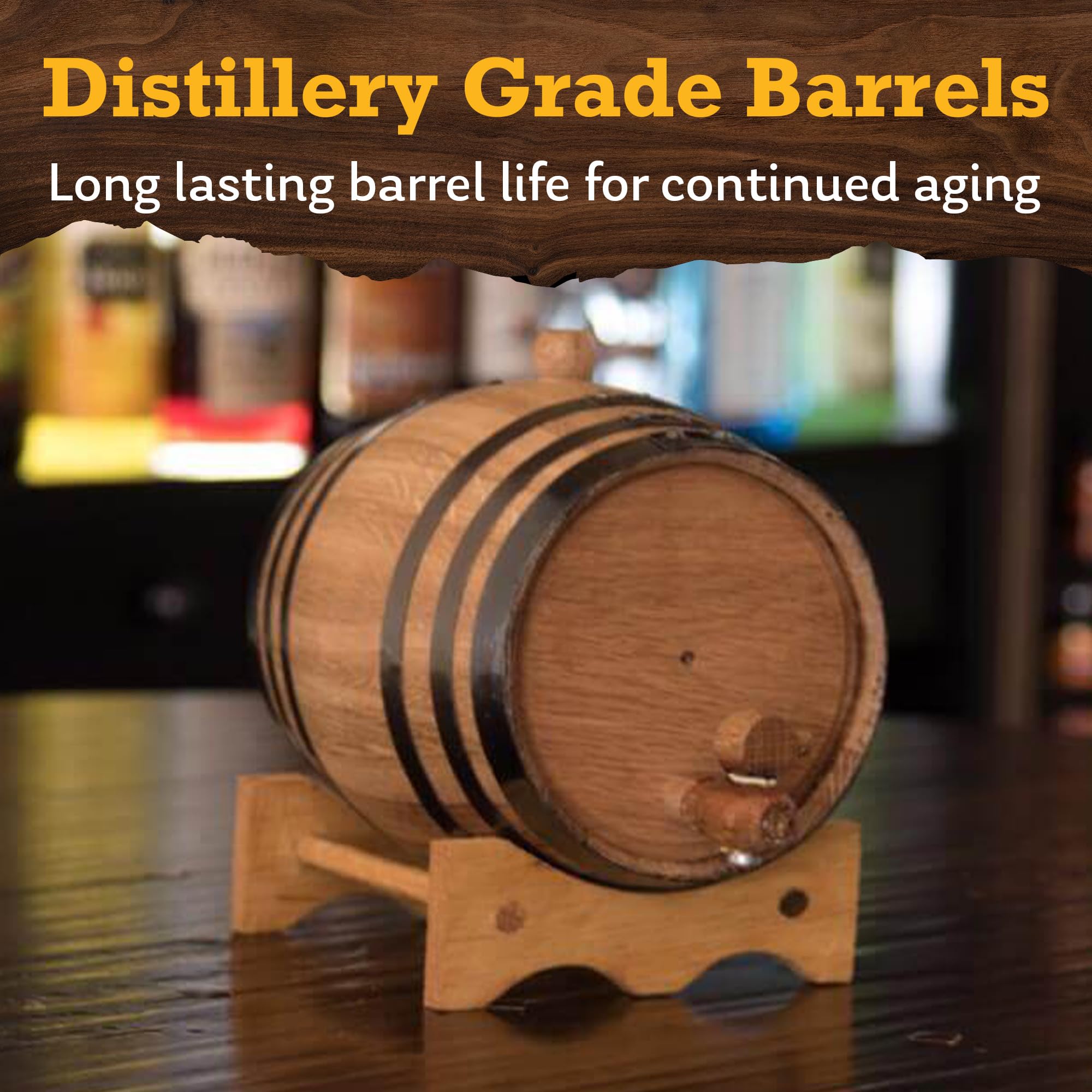 Custom Engraved 3 Liter Oak Barrels for Aging Whiskey, Rum, Tequila & Bourbon - Charred Oak Barrel for Home Distilling, Scotch & Wine - Personalized Gift for Whiskey Lovers & Home Brewers - Perfect for Home Bar, Man Cave & Distillery Decor