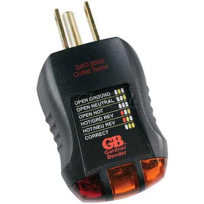Gardner Bender GRT-3500 Electrical Outlet Tester - 120V AC Receptacle Analyzer with GFCI Test Function (5-Pack) - Perfect for Home Safety Checks, Electrician Tools & DIY Electrical Projects