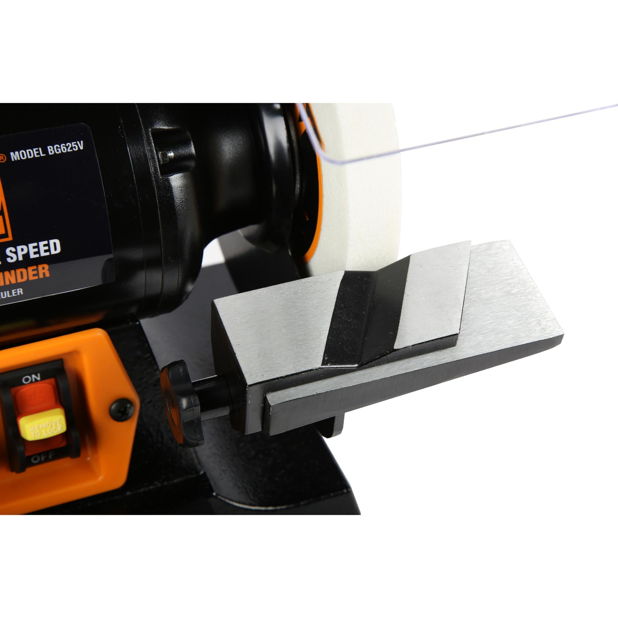 WEN BG625V 2.5 Amp 6 Inch Variable Speed Bench Grinder with Flexible Work Light - Perfect for Metalworking, Woodworking & DIY Projects in Home Workshops