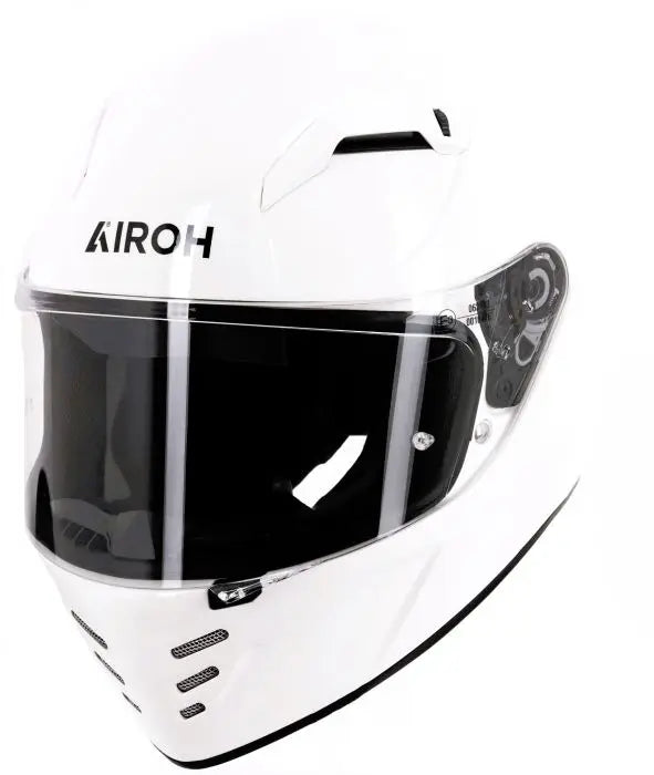 Airoh Connor Gloss White Motorcycle Helmet - DOT & ECE Certified Full Face Helmet for Men & Women - Lightweight & Ventilated for Street Riding, Racing & Commuting
