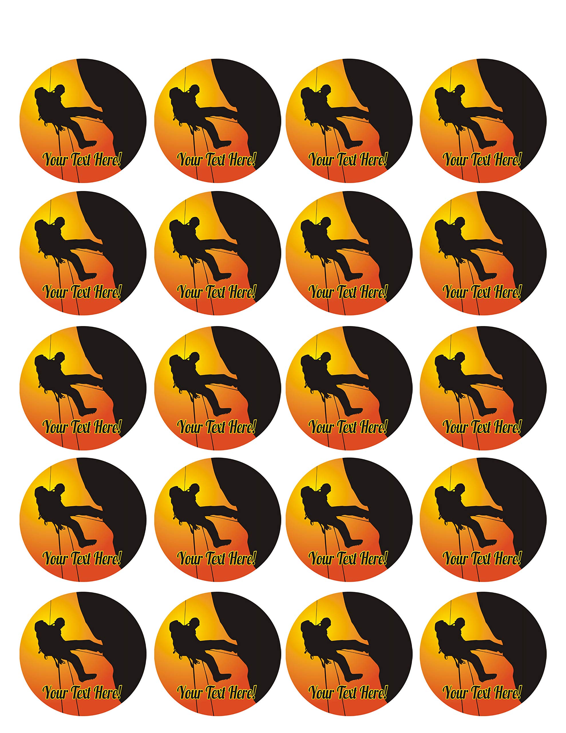 Edible Cupcake Toppers for Mountain Climbing Theme - 1.8 Inch Decorations (20 Pieces per Sheet) - Perfect for Birthday Parties, Baby Showers & Outdoor Adventure Themed Events