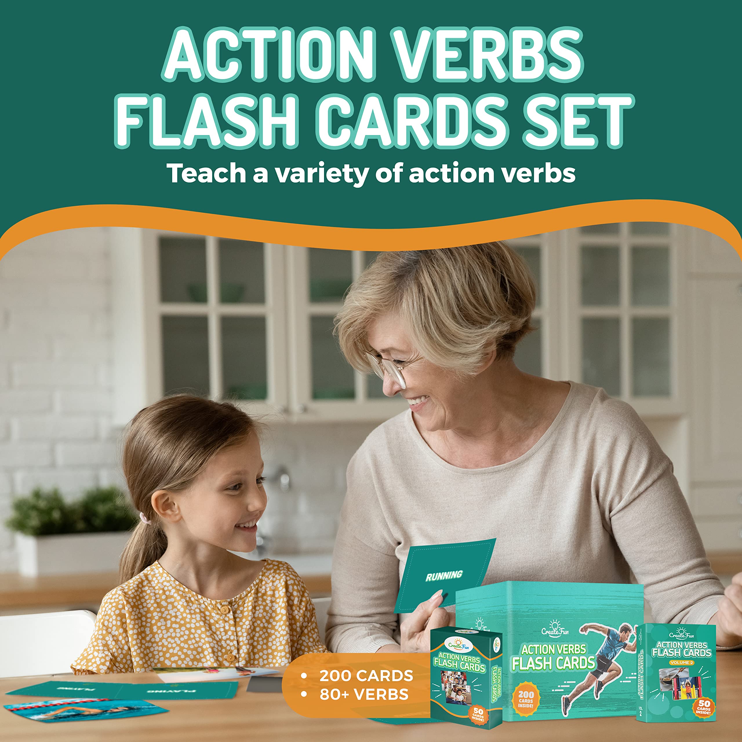2-in-1 Go Together & Opposites Action Verbs Flash Cards Bundle - Durable Picture Cards for Speech Therapy, Homeschool & ESL Learning - Educational Flash Cards to Improve Reading, Vocabulary & Language Skills - Perfect for Toddlers, Preschool & Kindergarten Classroom Activities