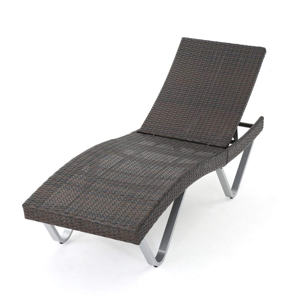 Christopher Knight Home San Marco KD Chaise Lounge - Multibrown Upholstered Accent Chair for Living Room, Bedroom, or Office - Comfortable Modern Chaise Lounge with Sturdy Wooden Frame