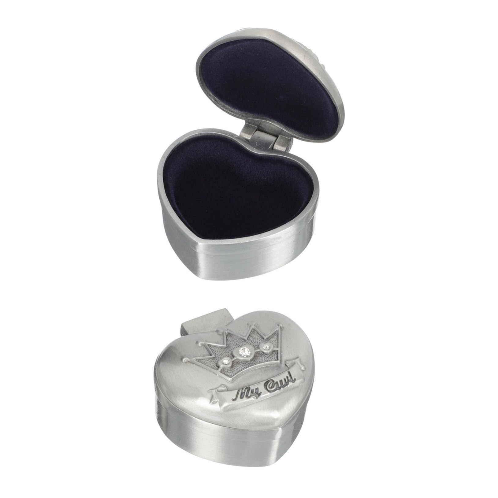 BESTonZON 2-Piece Mini Crown Jewelry Box - Elegant Zinc Alloy Keepsake Organizer for Rings, Earrings & Small Treasures | Perfect for Wedding, Birthday Gifts & Home Decor