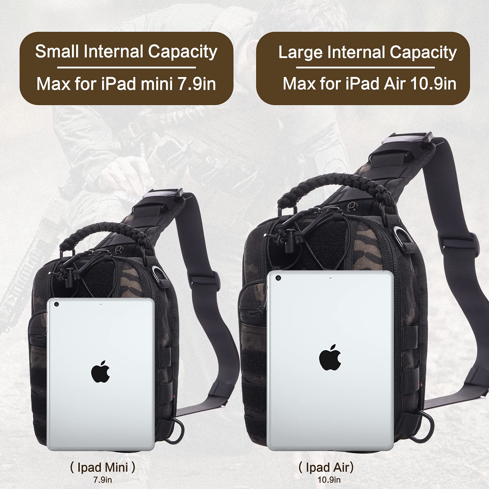 Tactical Sling Bag Military Backpack 1050D Nylon - Molle Compatible Shoulder Pack for Range, Hiking & Outdoor Adventures