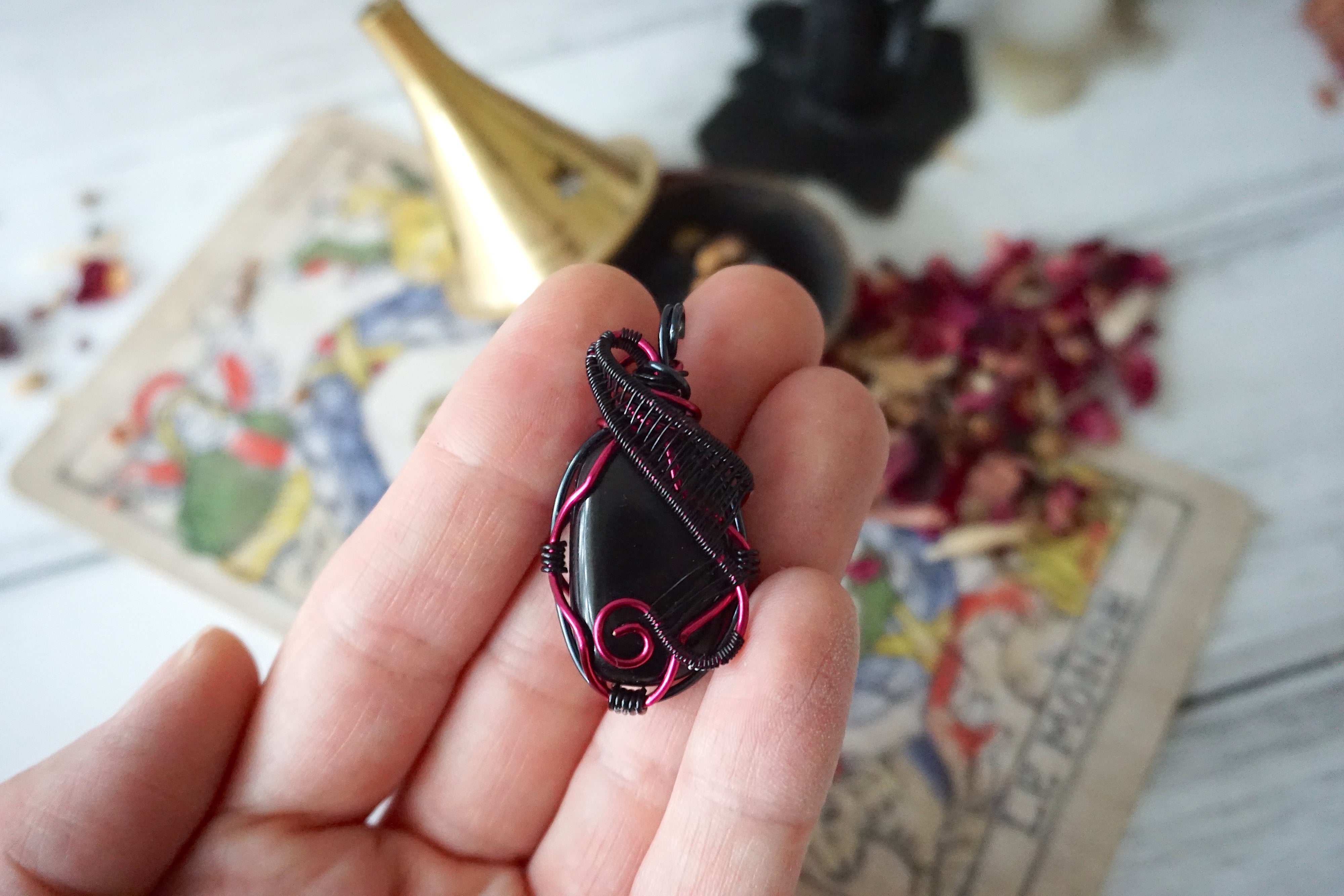 AURA OBSIDIAN COLLECTION - Obsidian Pink Crystal Jewelry Set for Women | Healing Stones Necklace & Bracelet Gift | Spiritual Energy, Chakra Balancing & Meditation Accessories | Perfect for Yoga, Reiki & Mindful Living