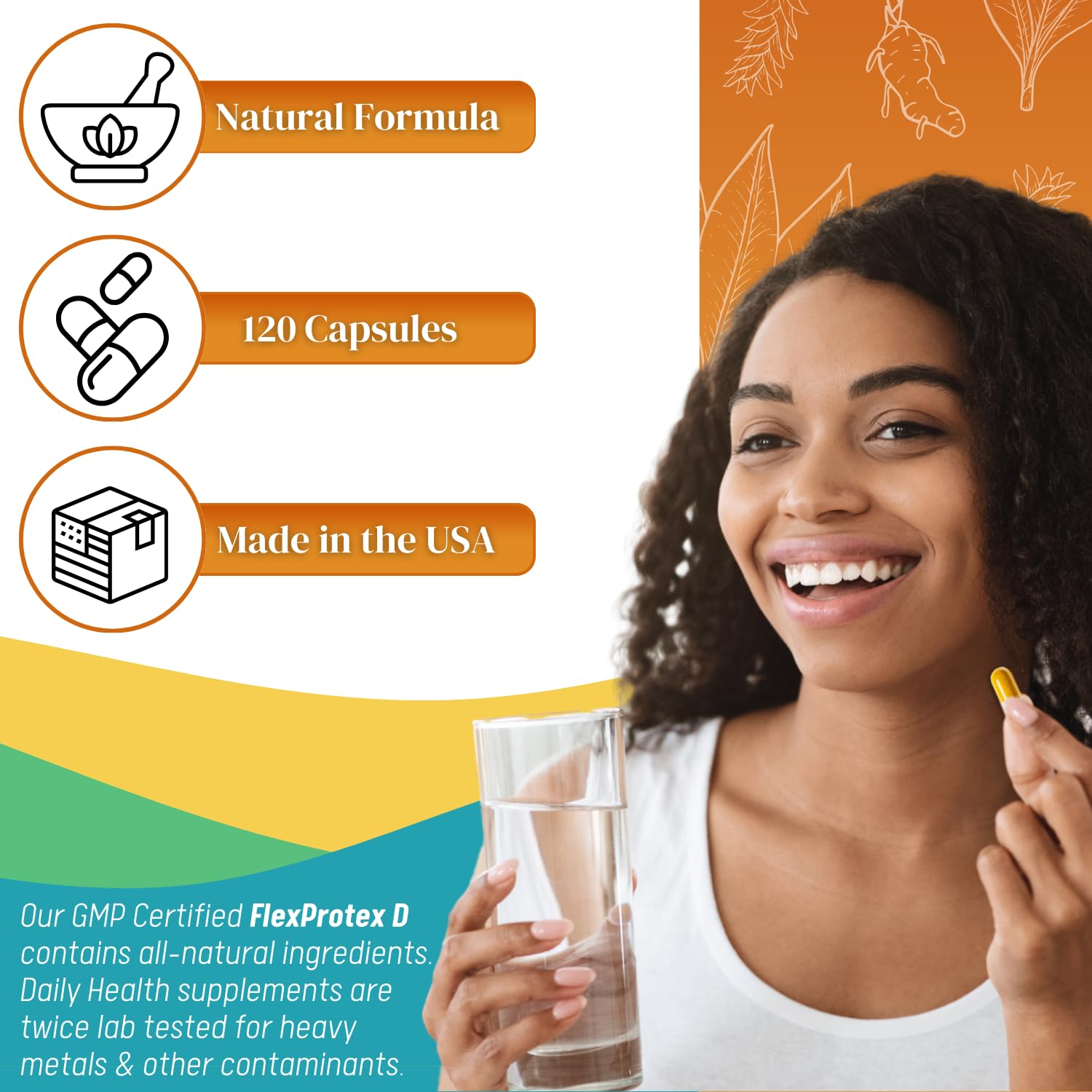 Flexprotex D Joint Muscle Bone Support Supplement with Turmeric, Glucosamine, Chondroitin, Ashwagandha, Bromelain & Yucca - 12 Bottles (1,440 Capsules) - Supports Mobility, Reduces Inflammation & Promotes Joint Health for Active Lifestyles & Aging Adults