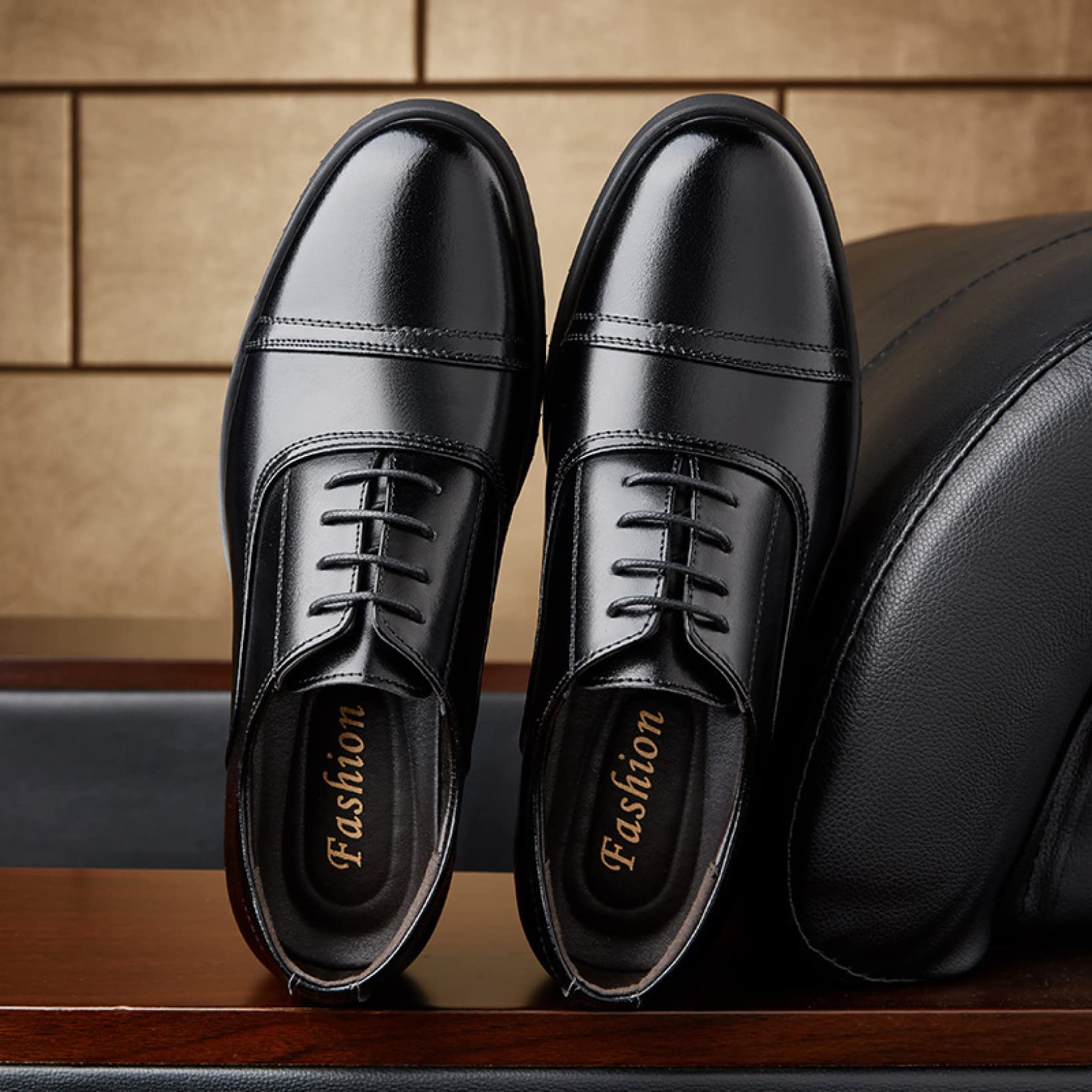 Men's Comfortable PU Leather Oxford Shoes - Business Formal & Casual Lace Up Dress Shoes for Office Work | Perfect for Business Meetings, Weddings & Daily Wear